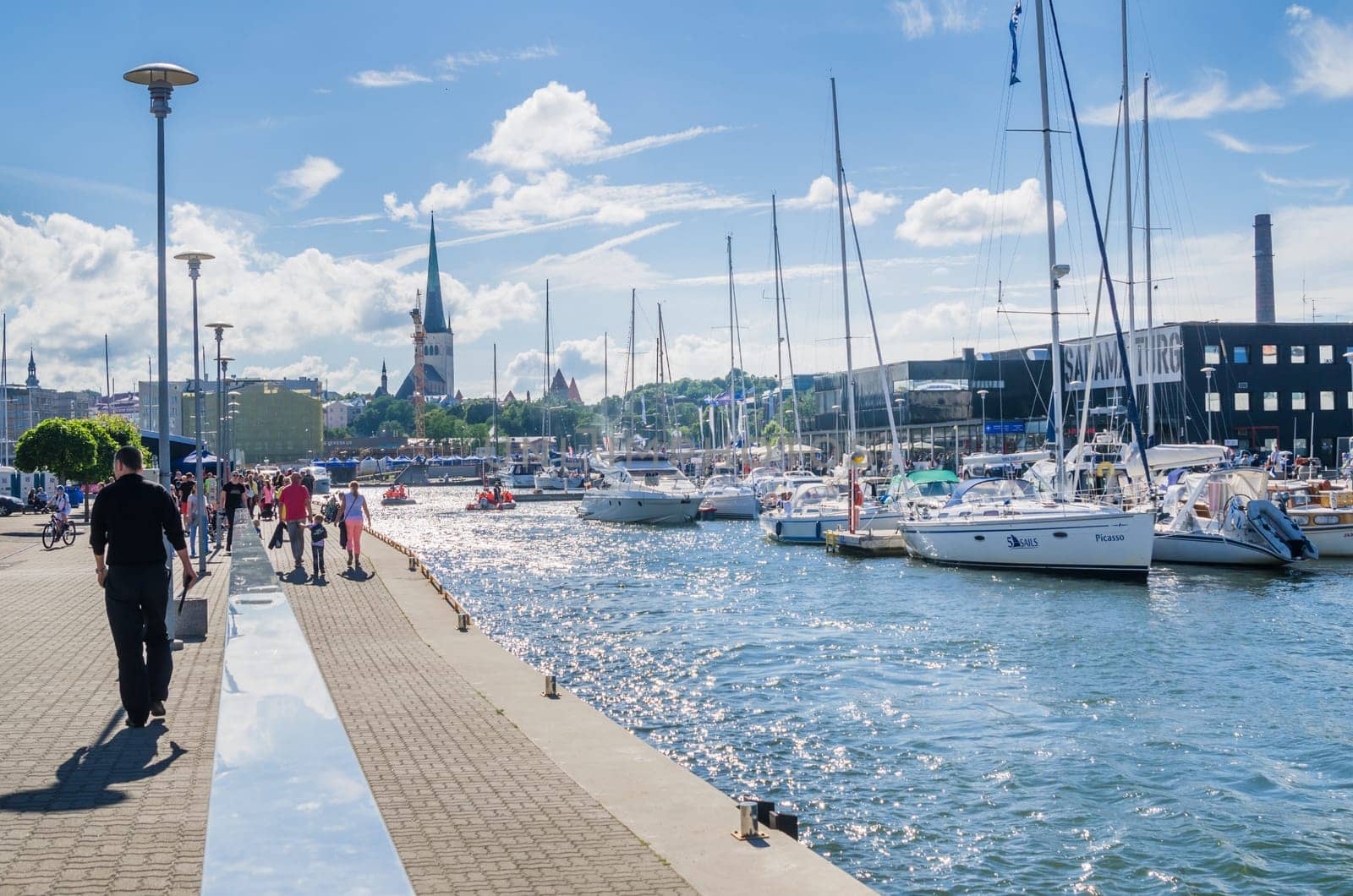 TALLINN, ESTONIA - JULY 16: People are resting on the holiday of the Days of the Sea in Tallinn, Estonia on July 16 2016.