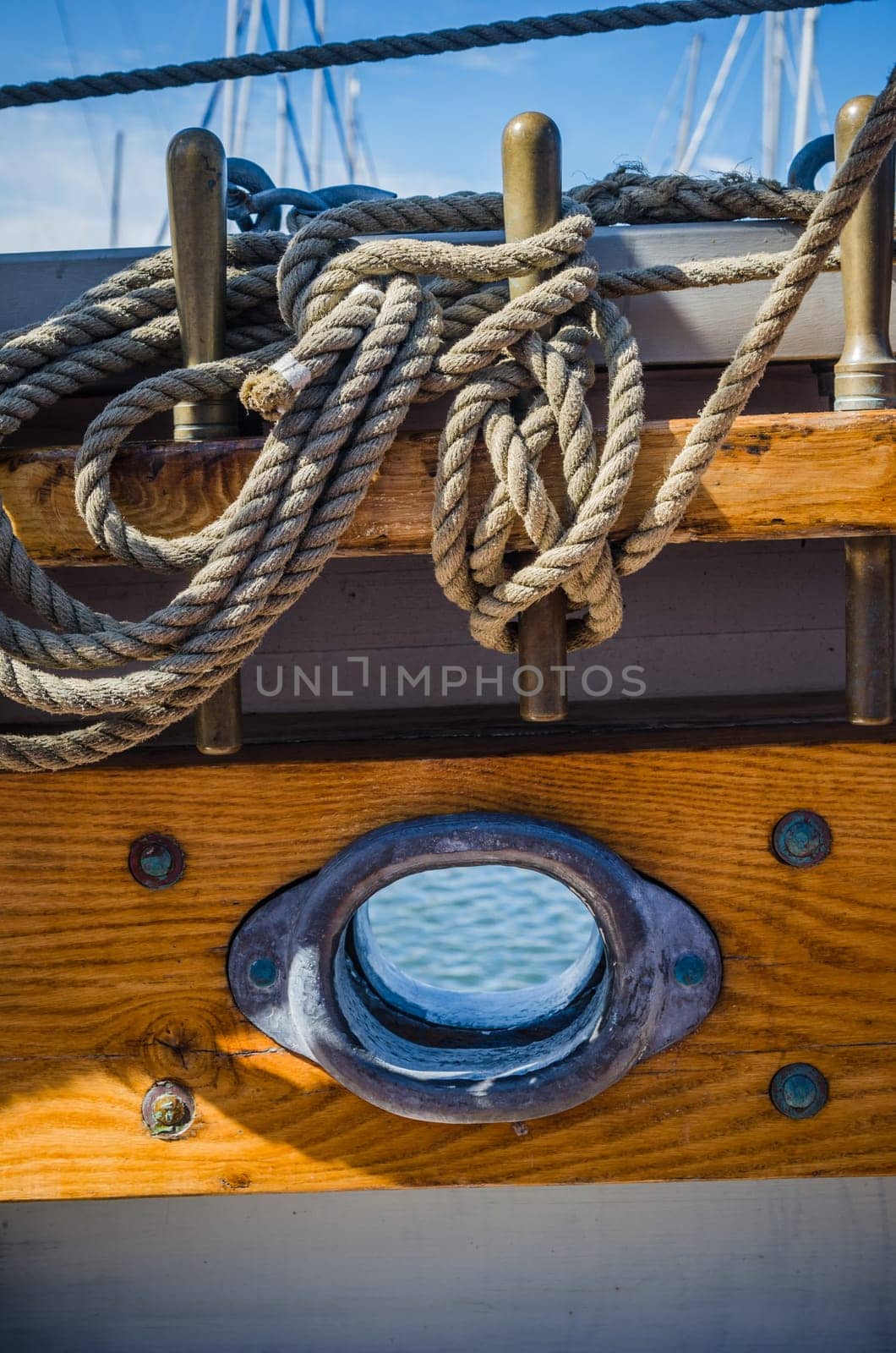 Rigging on the deck of an old sailing ship