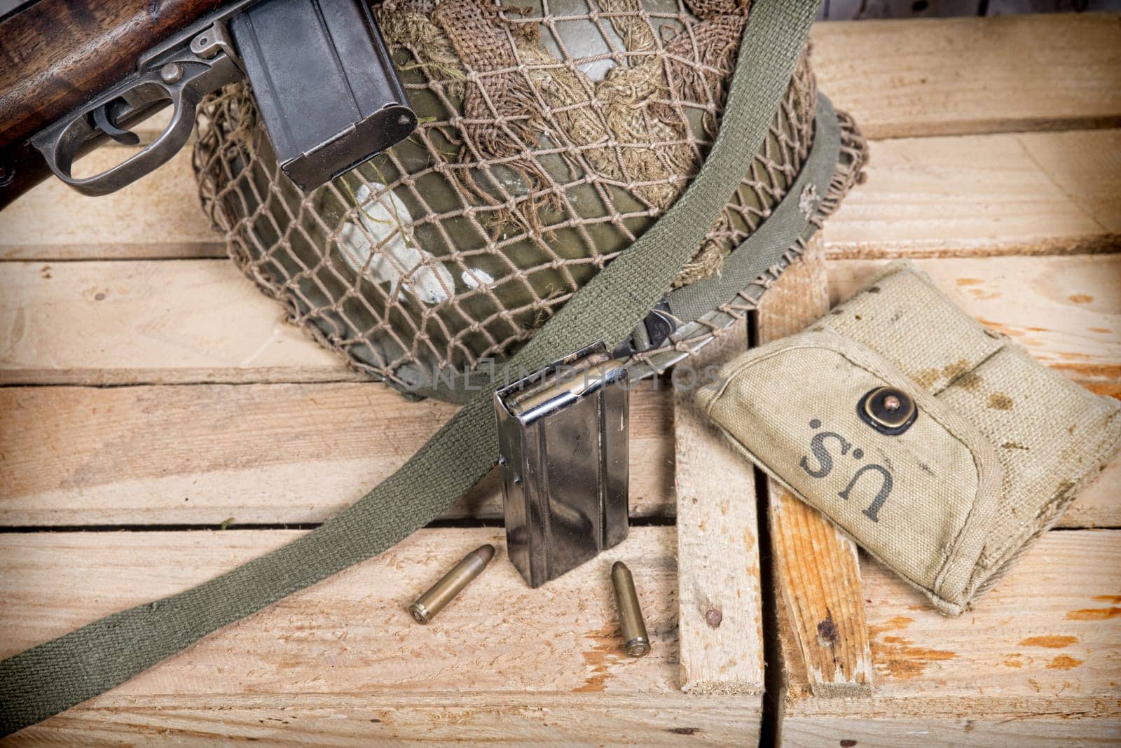 different U.S. military equipment of World War II