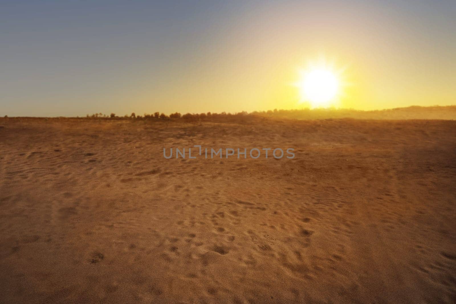 Beautiful views of desert during sunset