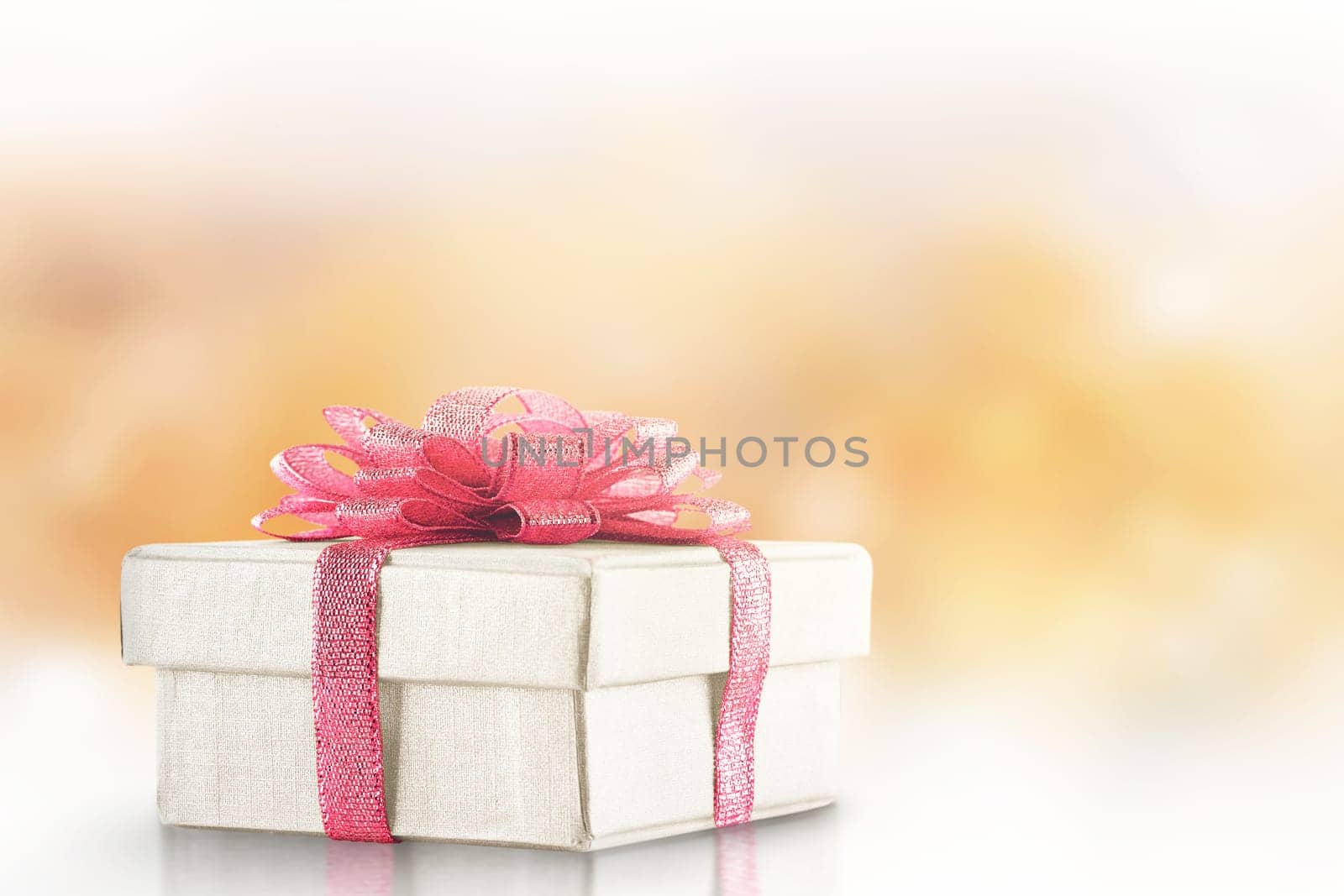 White gift box for Mother's Day over blur background