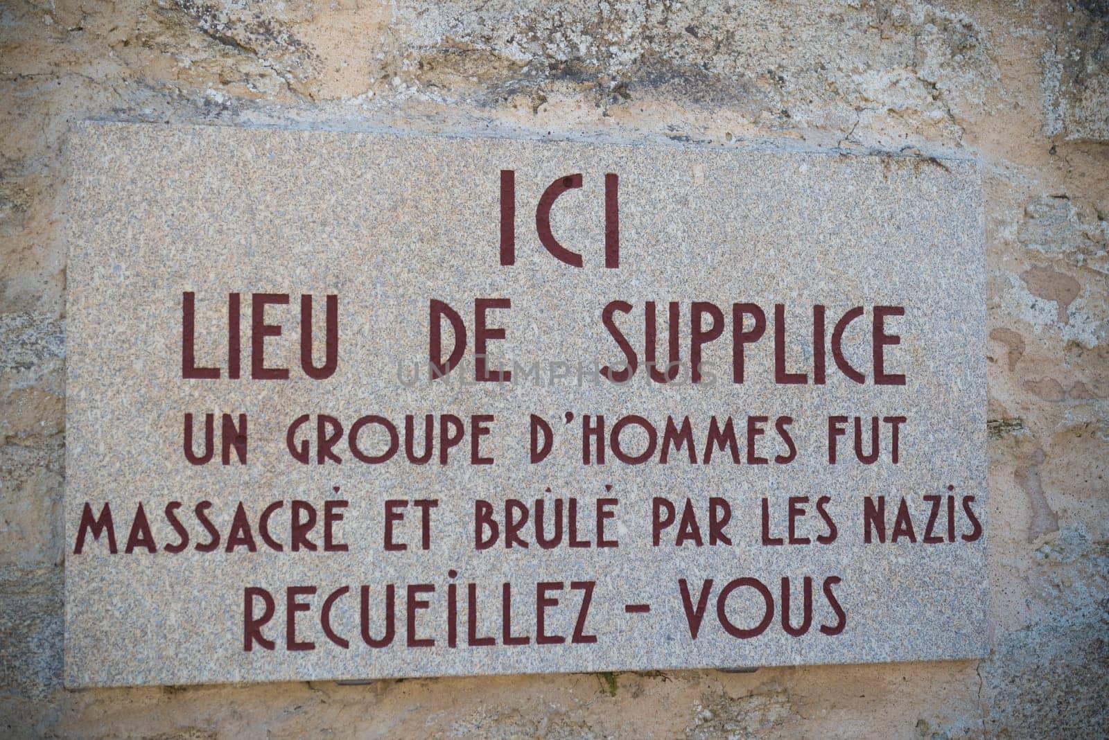 The ruins of Oradour-sur-glane, the by the nazis destroyed french village in WW2