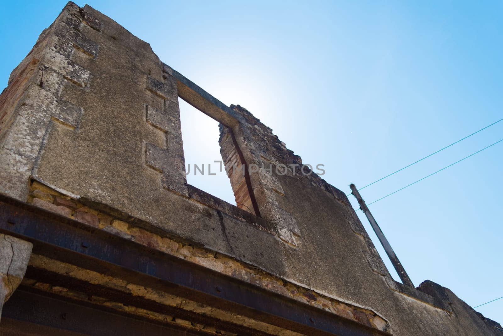 The ruins of Oradour-sur-glane, the by the nazis destroyed french village in WW2
