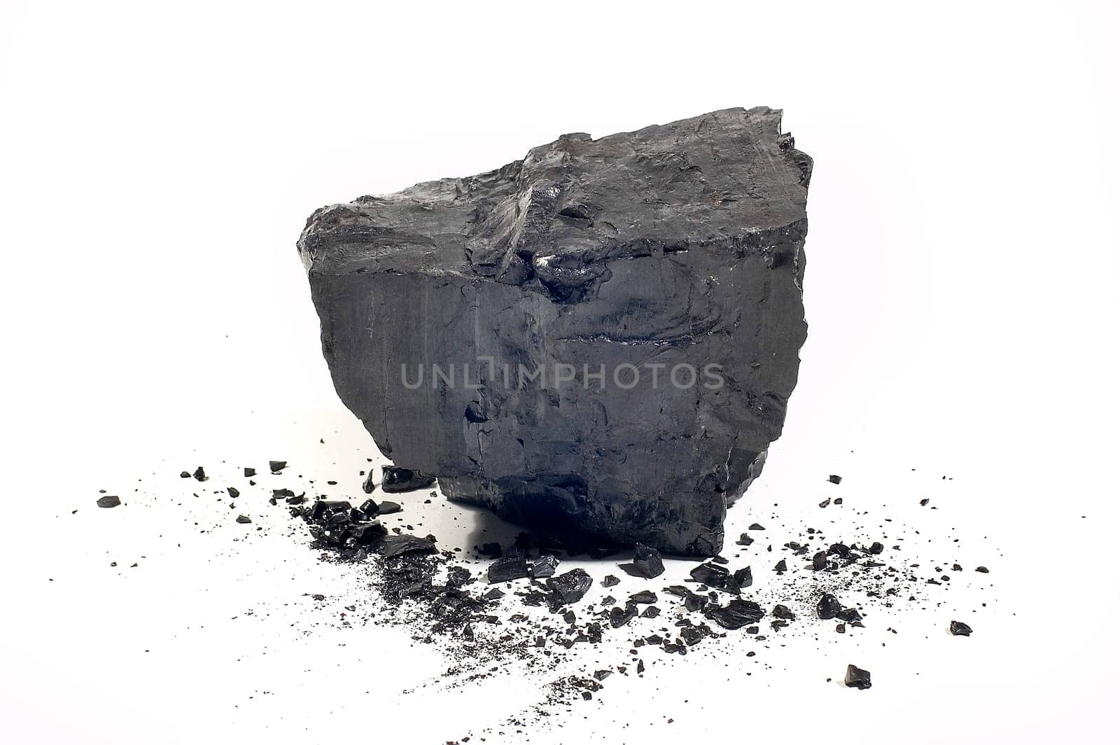 Coal on Isolated White Background