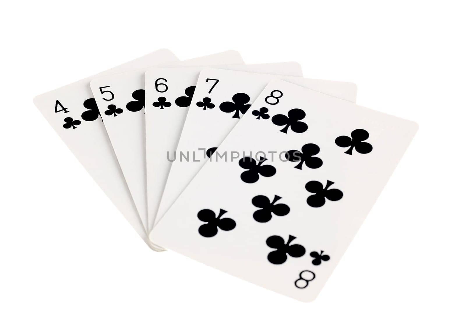 Club Straight Flush on White Background