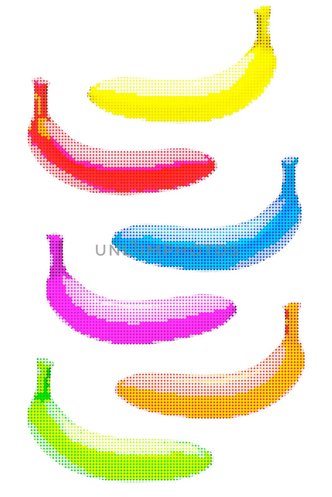 bananas bright colors concept freed grid