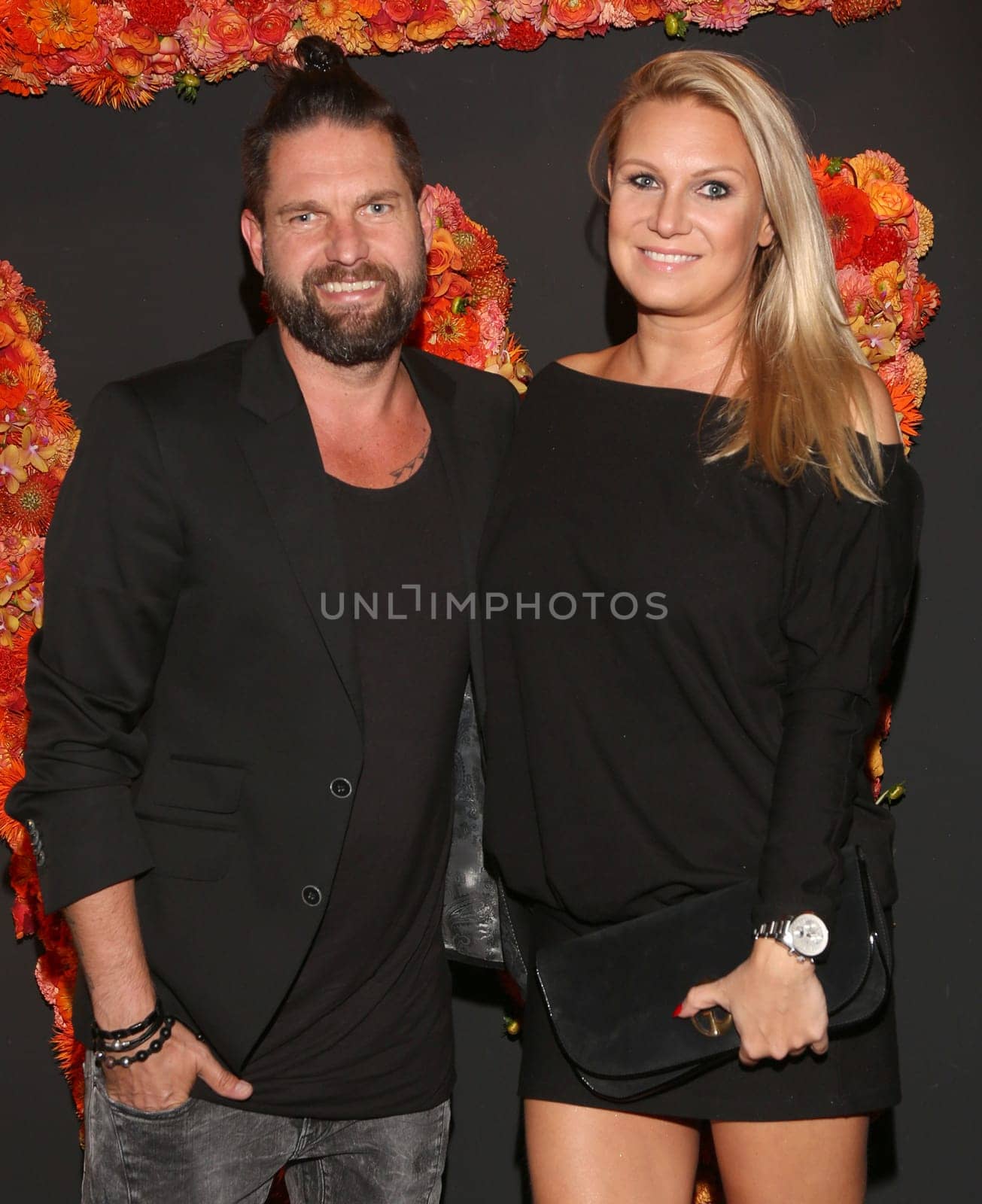 Magdalena Brzeska with friend Kai Schwarz . Traiteur Wille Veranstaltungsmanufaktur Relaunch Party in Hamburg on 27.09.2016.