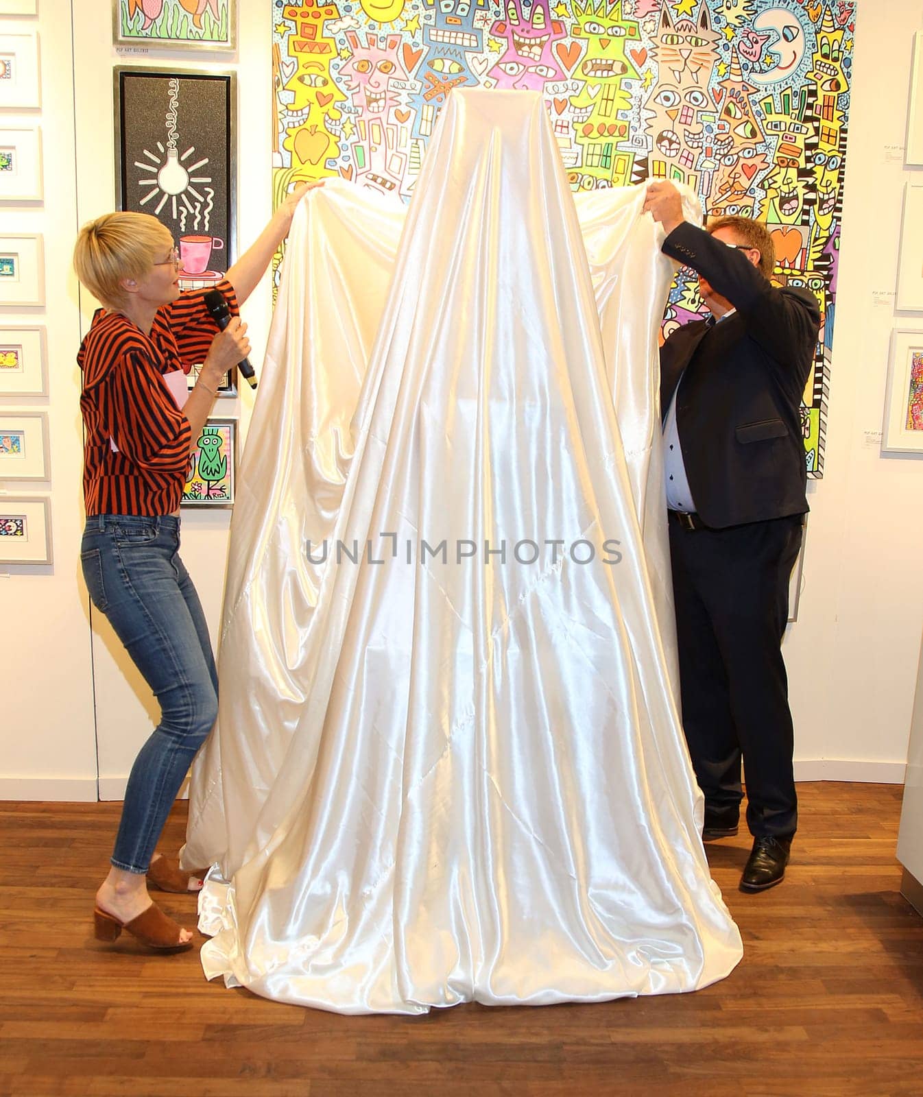Susann Atwell and Bernd Feil ,. Launch event JAMES RIZZI Cafissimo MINI - Limited Edition by Tchibo" in Hamburg."
