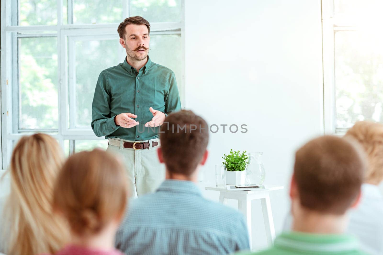 Speaker at Business Meeting in the conference hall. Business and Entrepreneurship concept.