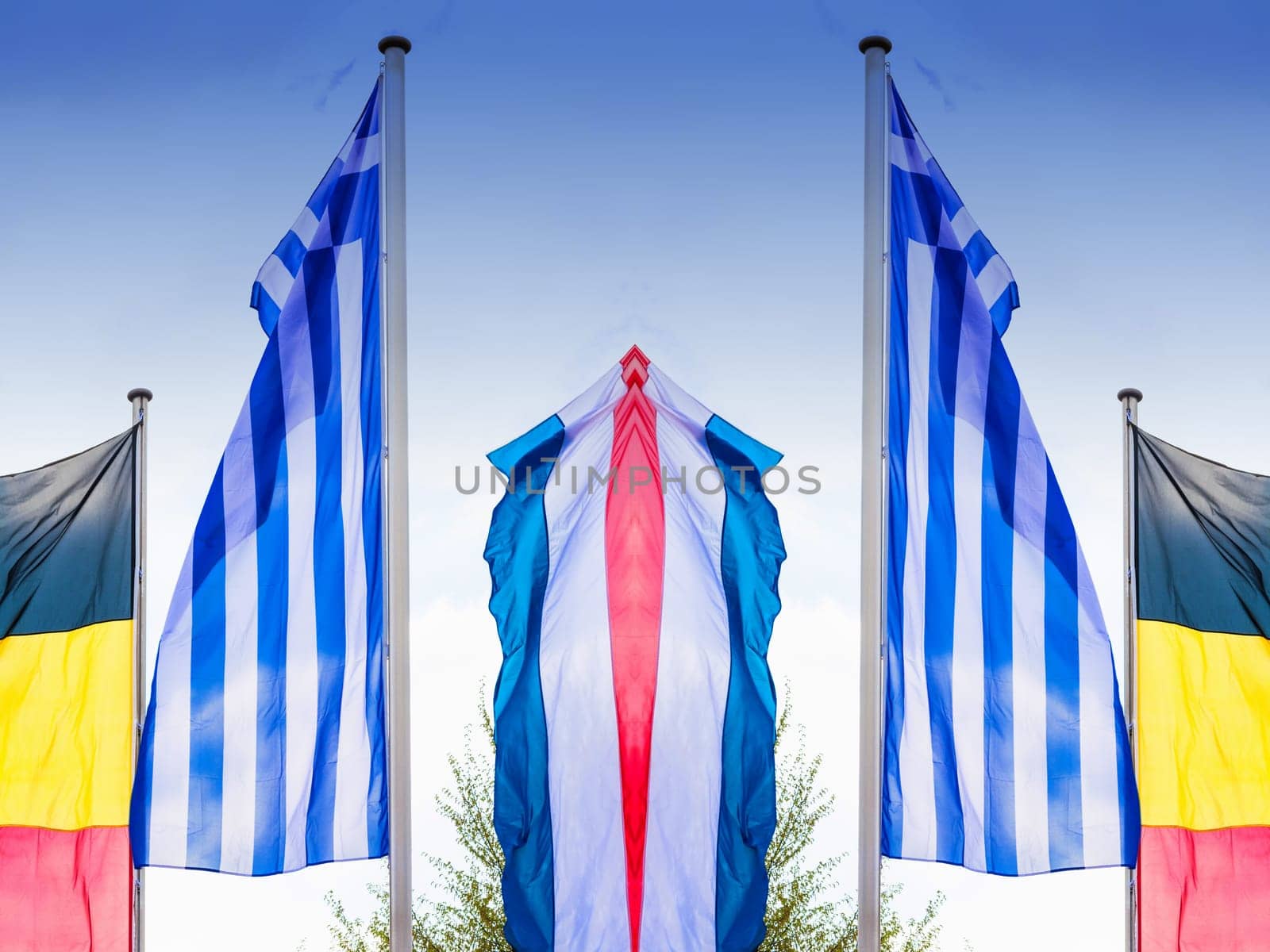 National flag of the Netherlands,Holland in portrait format with motion blur in the background...