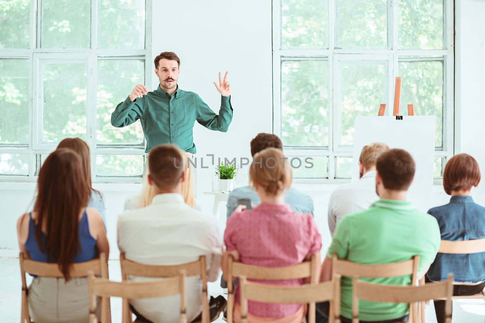 Speaker at Business Meeting in the conference hall. Business and Entrepreneurship concept.