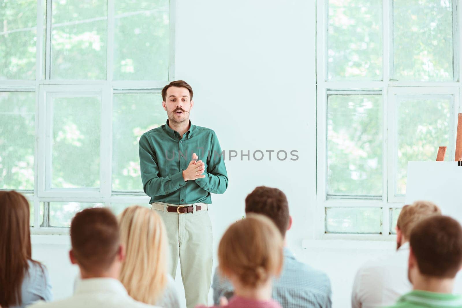 Speaker at Business Meeting in the conference hall. Business and Entrepreneurship concept.