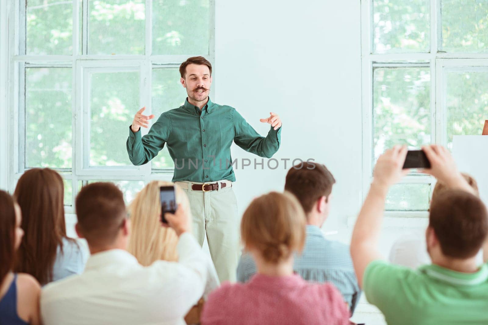 Speaker at Business Meeting in the conference hall. Business and Entrepreneurship concept.