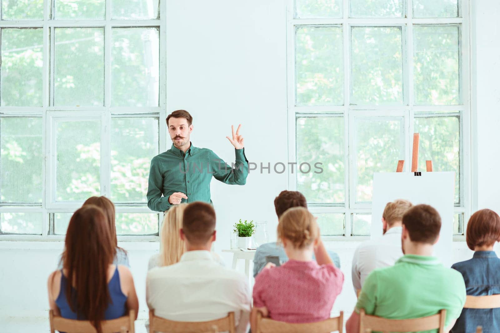 Speaker at Business Meeting in the conference hall. Business and Entrepreneurship concept.