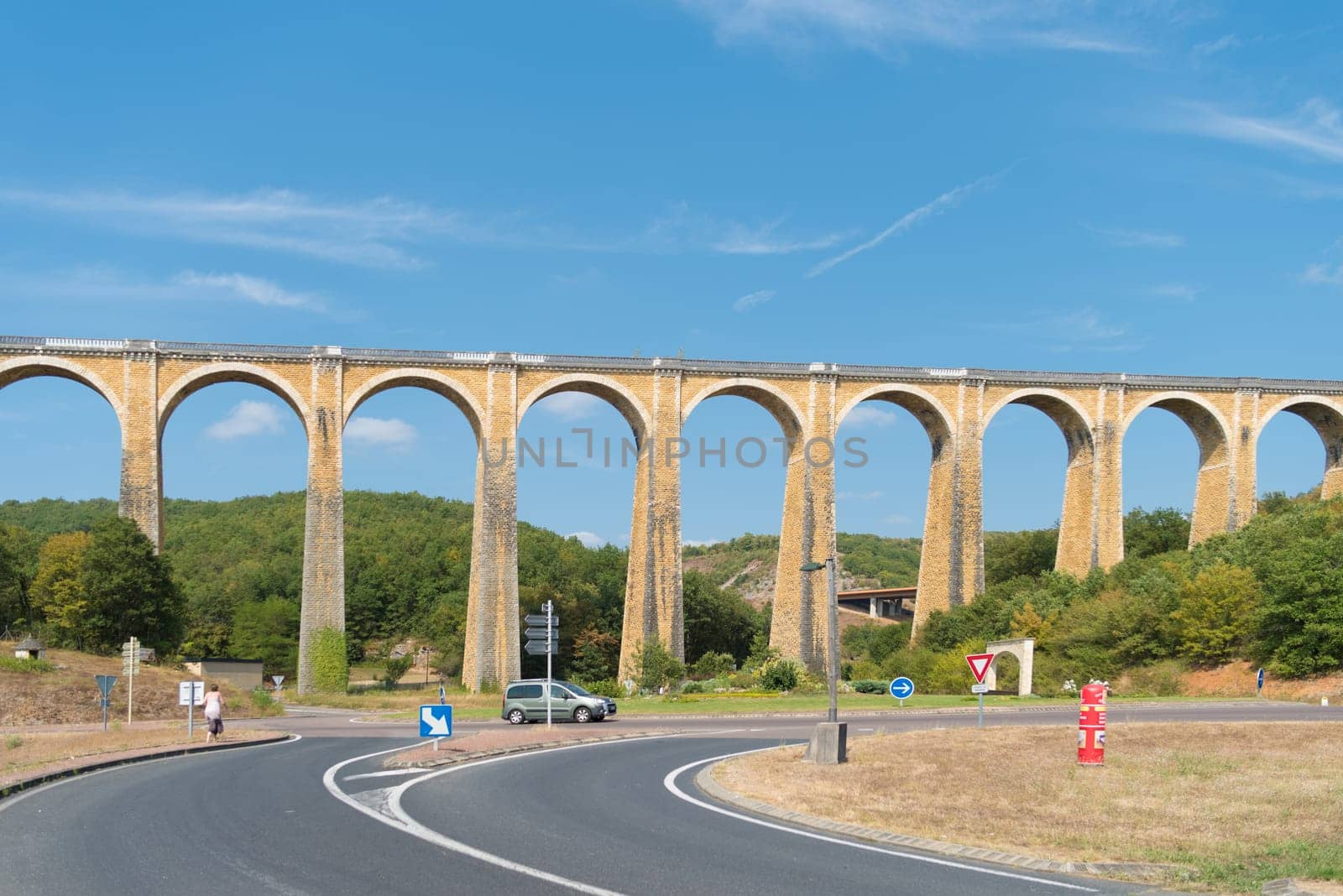 striking railway viaduct in the french Dordogne region