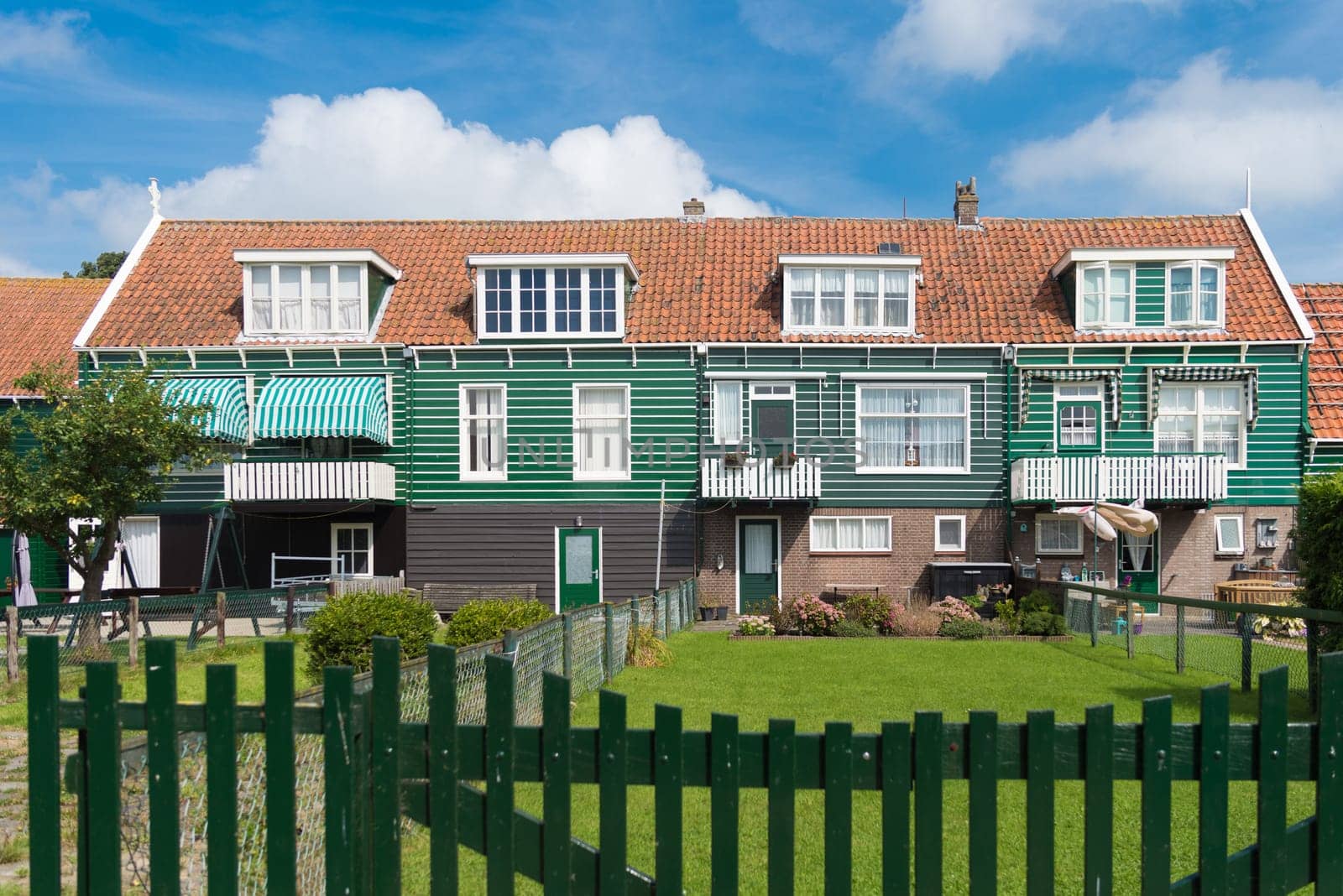 MARKEN, NETHERLANDS - AUGUST 27, 2016: Typical wooden houses on the former island Marken in the netherlands