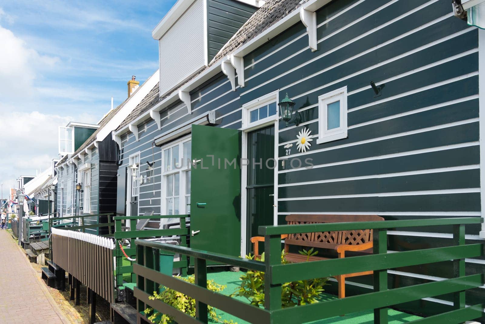MARKEN, NETHERLANDS - AUGUST 27, 2016: Typical wooden houses on the former island Marken in the netherlands