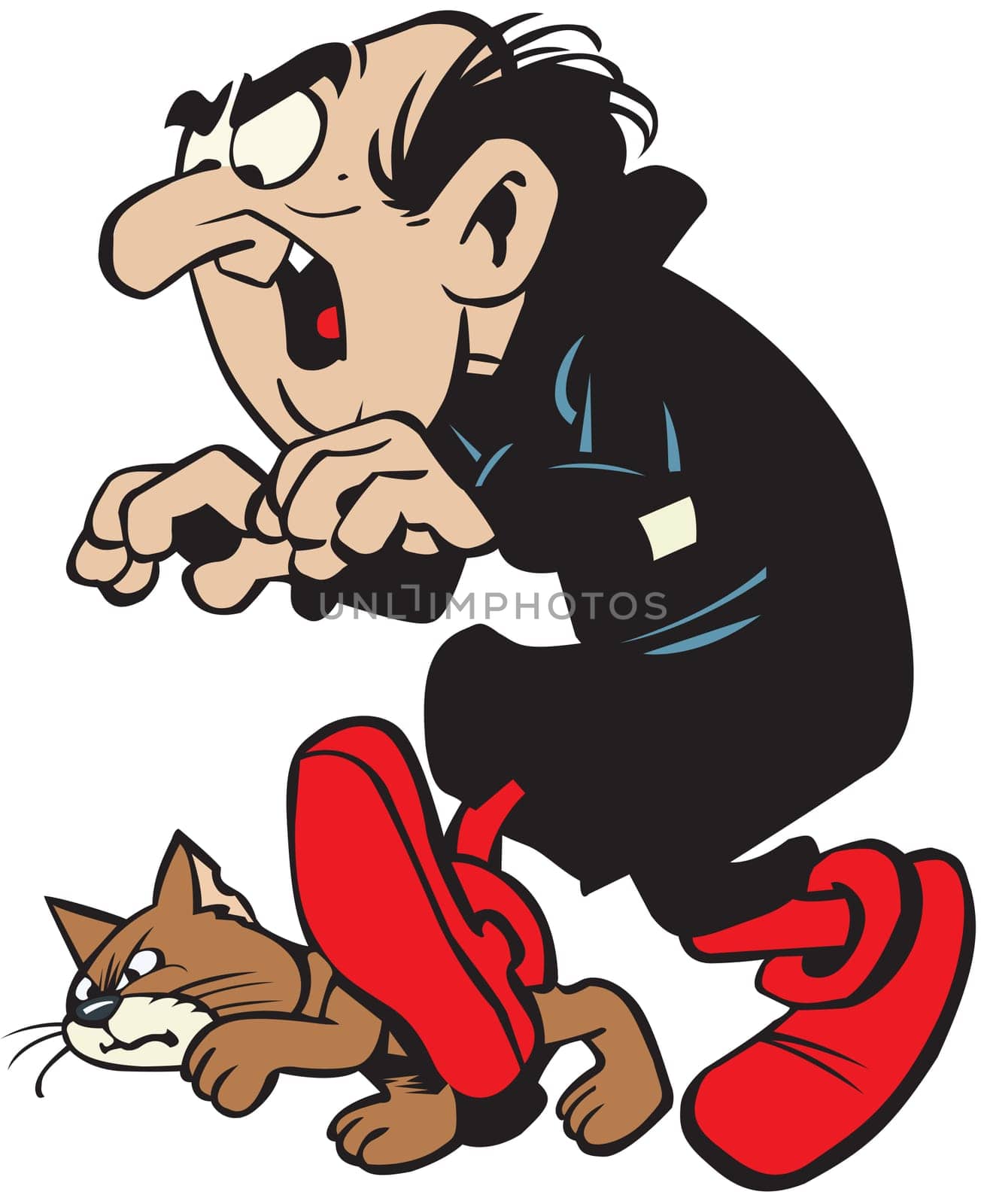 gargamel smurfs illustration cat