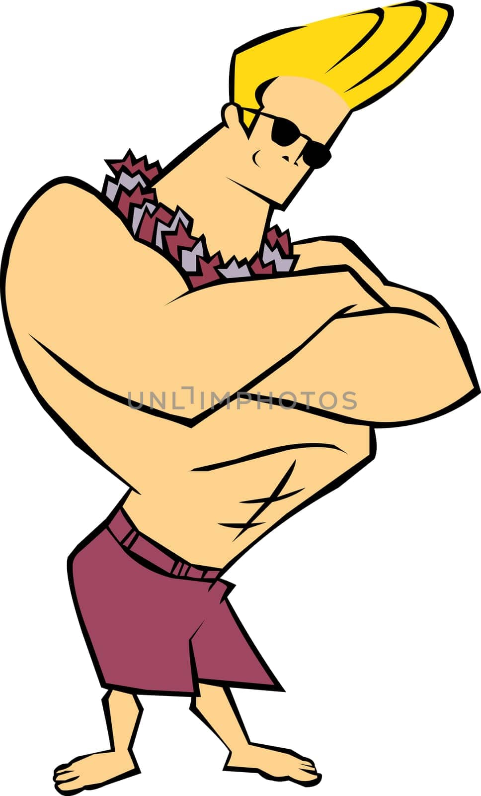 Johny bravo illustration character kids cartoon beach