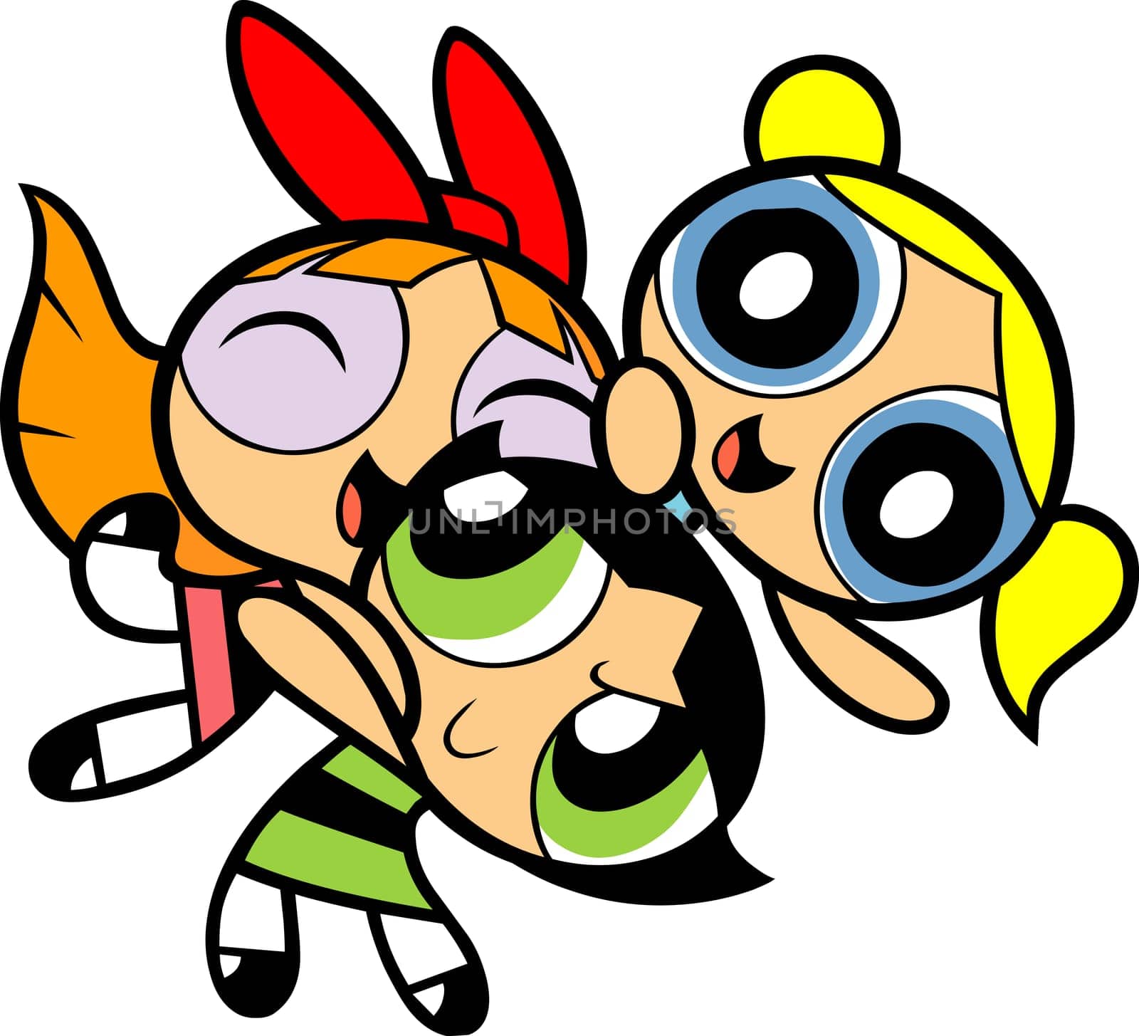 the powerpuff girls kids cartoon hugging