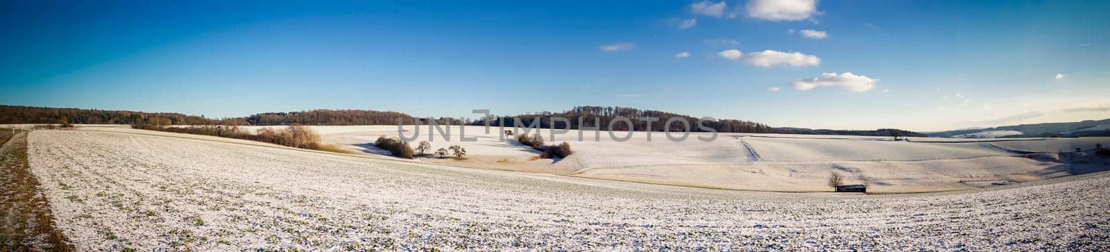Beautiful winter landscape in Germany,Central Hesse