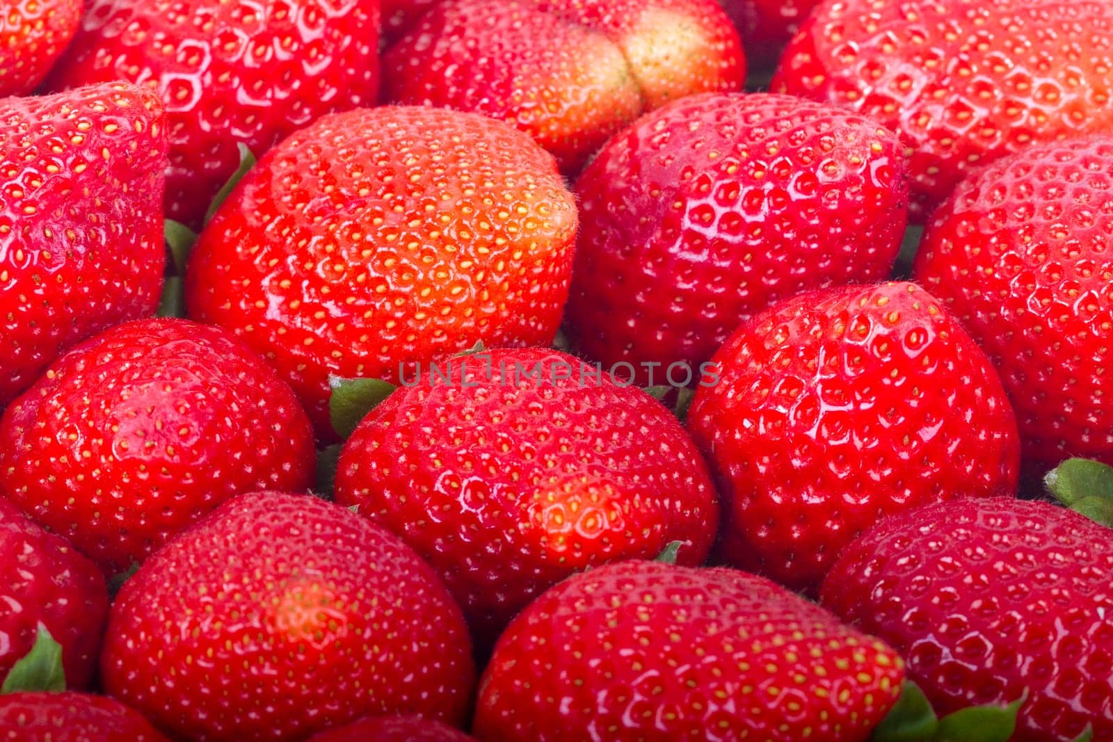 Fresh strawberries in detail