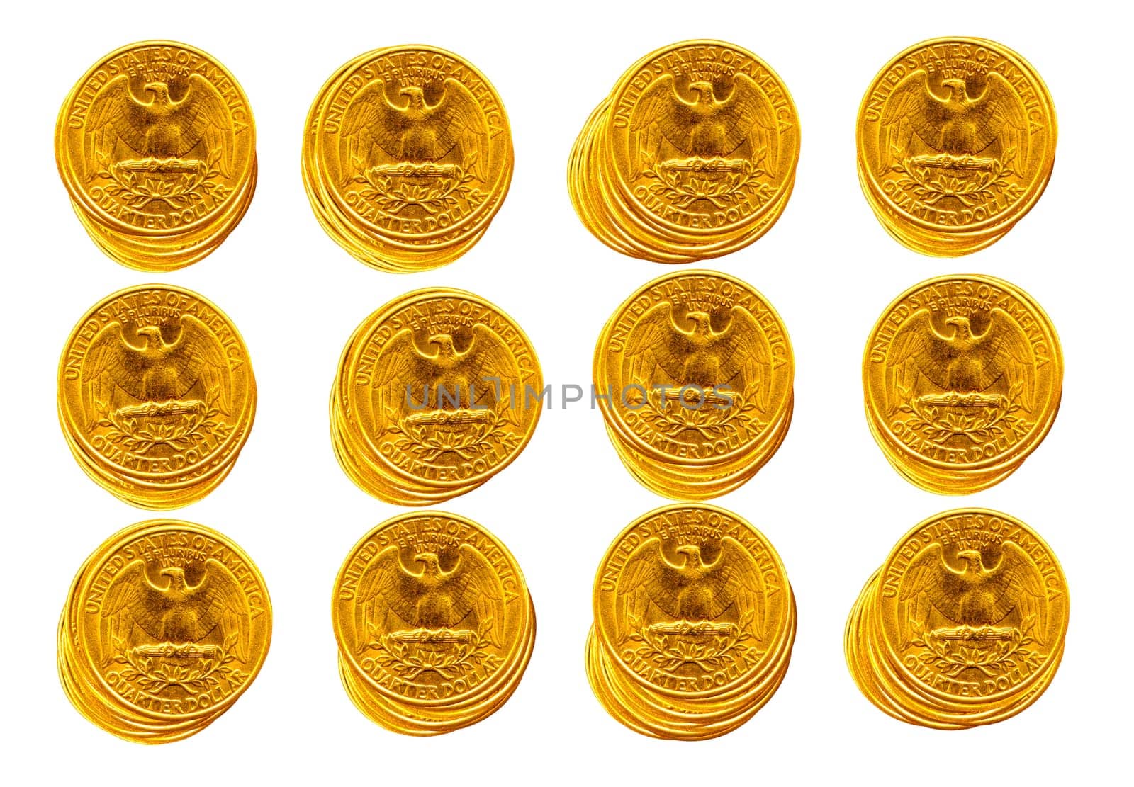 gold coins with eagles