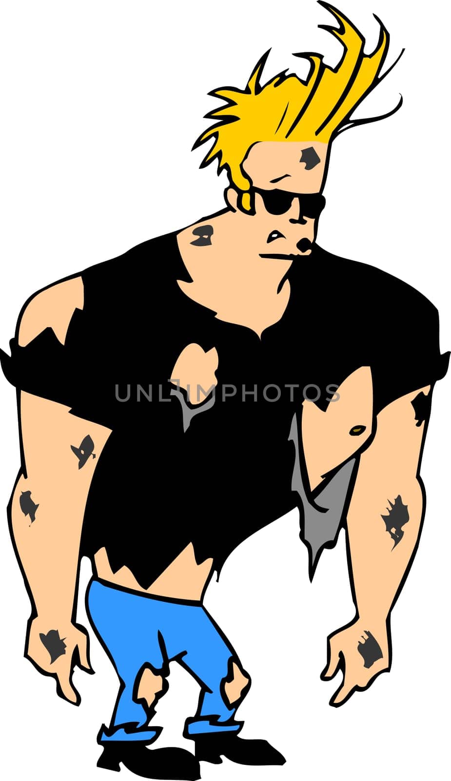 Johny bravo illustration character explosion