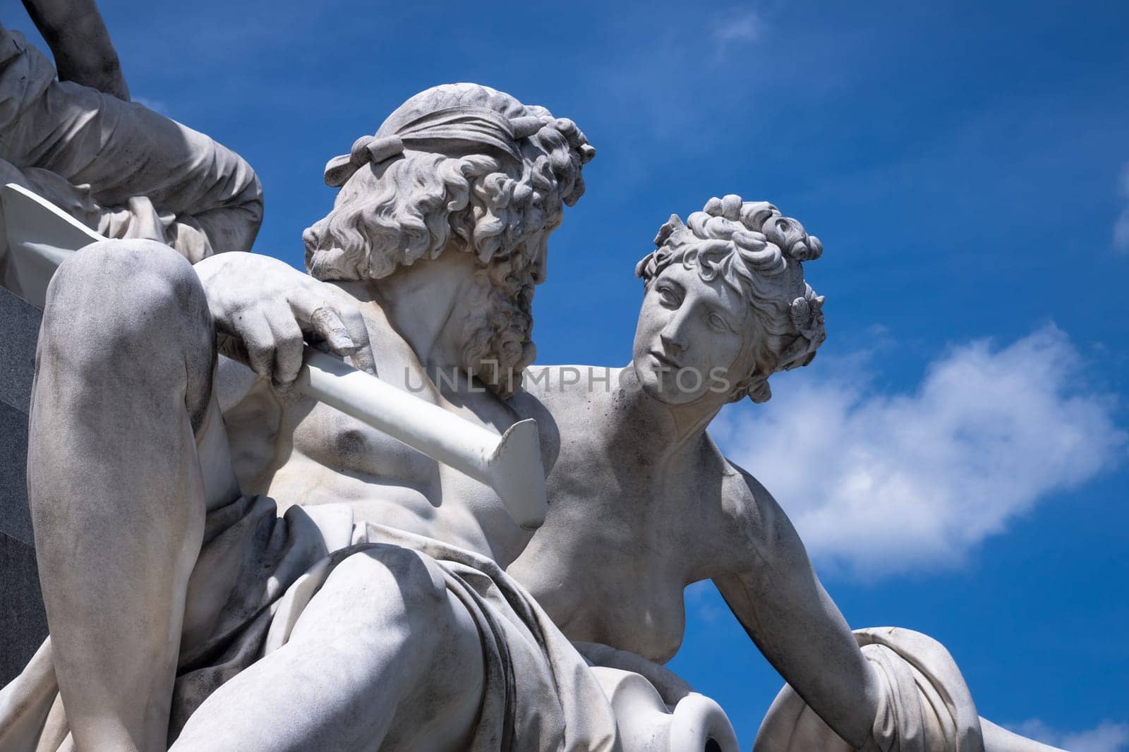 Greek architecture in Vienna,figure of classical Greek mythology at pallas Athena's fountain