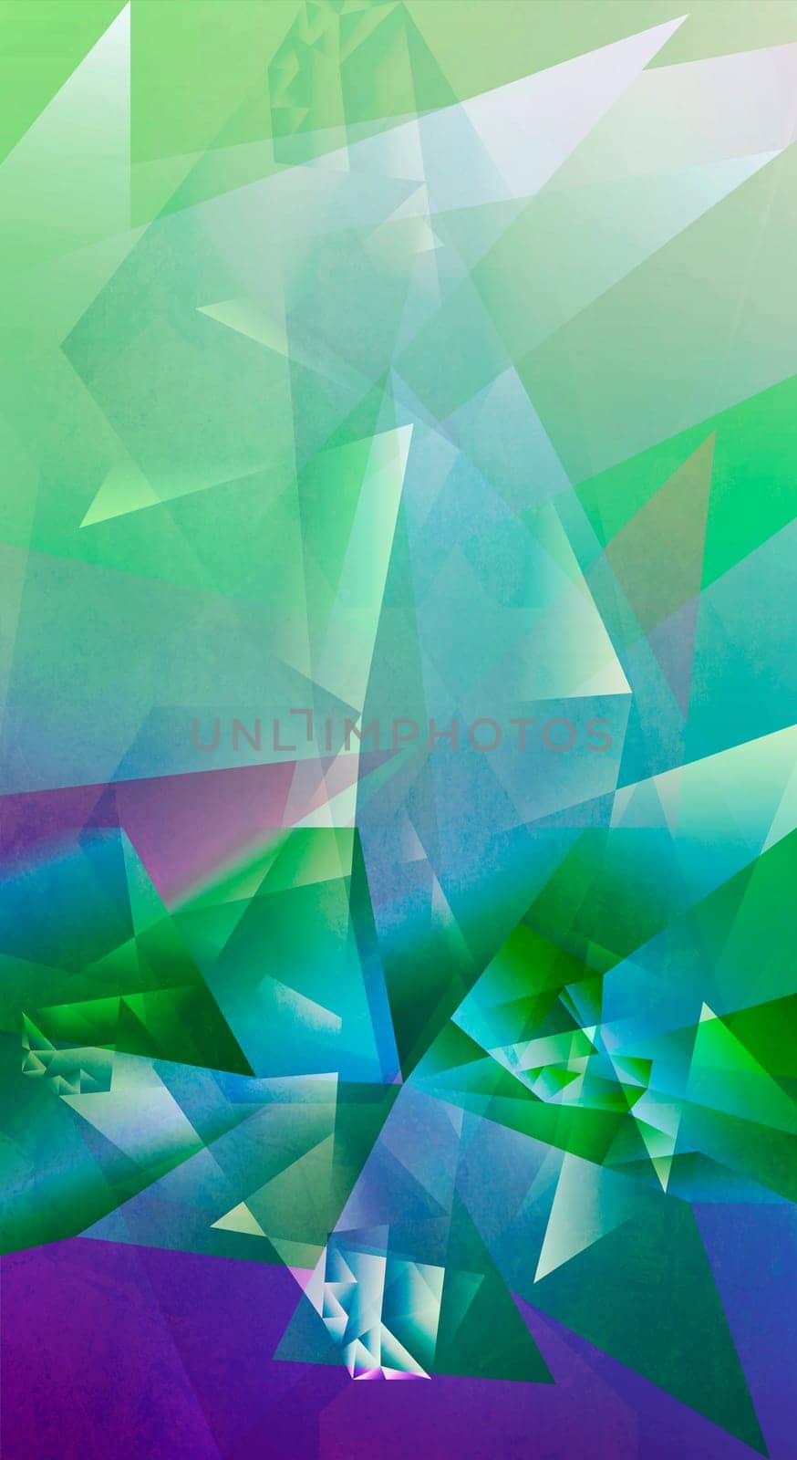 abstract polygonal texture surfaces collaged on analog painted background plane