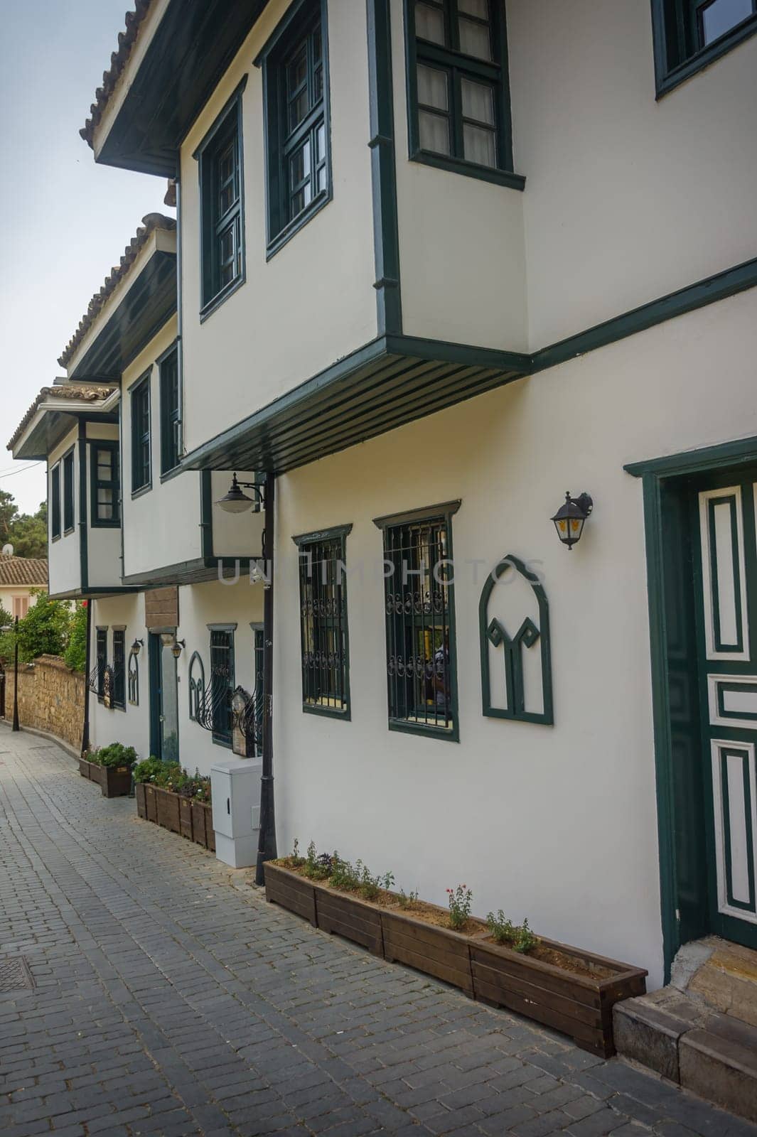 A view of the narrow streets of the old town of Kalechi in Antalya, Turkey.