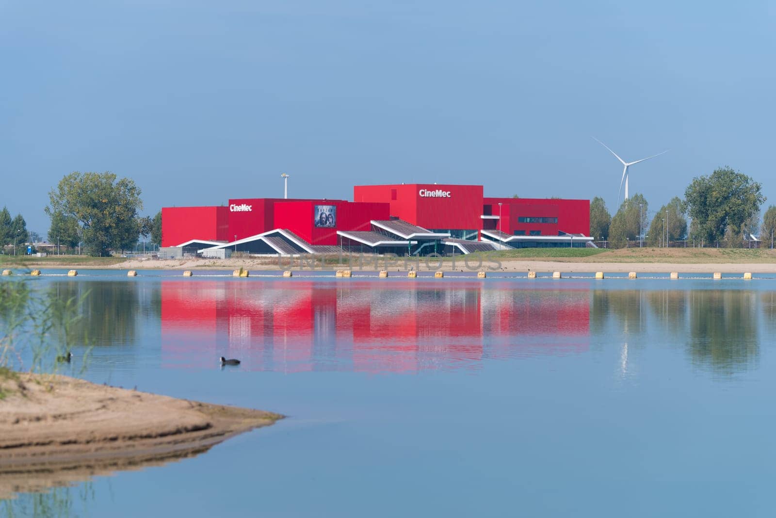 NIJMEGEN, NETHERLANDS - SEPTEMBER 24, 2016: modern red cinema with 8 rooms and a capacity of 2,200 visitors