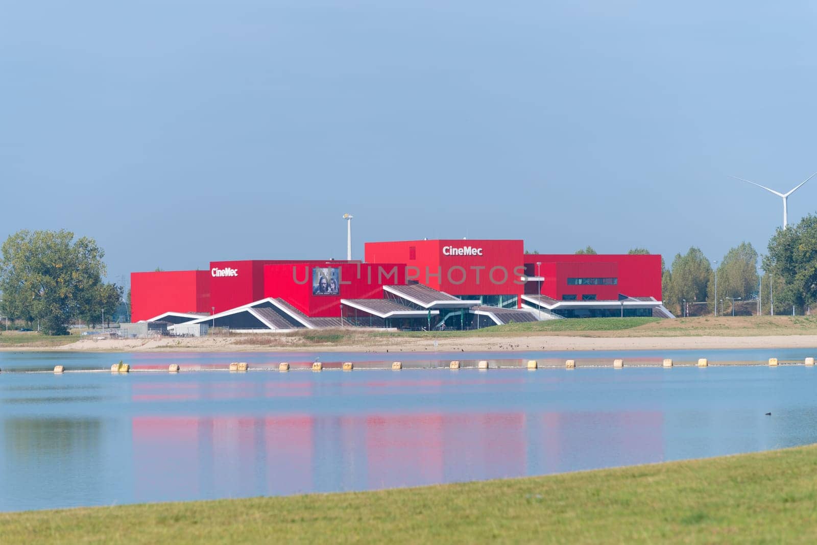 NIJMEGEN, NETHERLANDS - SEPTEMBER 24, 2016: modern red cinema with 8 rooms and a capacity of 2,200 visitors