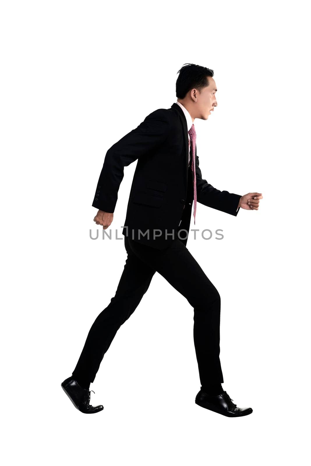 Business man running isolated over white background