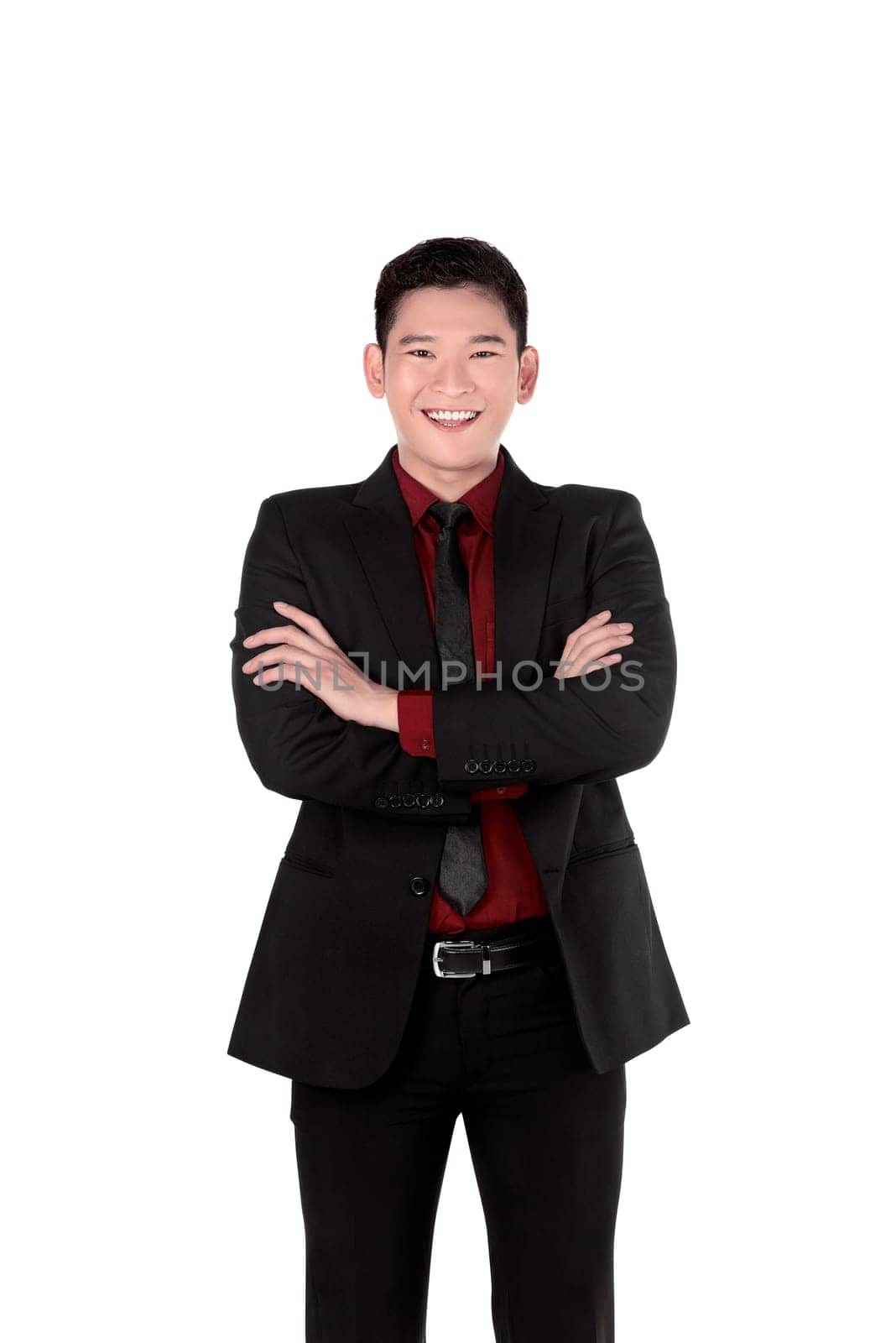 Asian business man isolated over white background