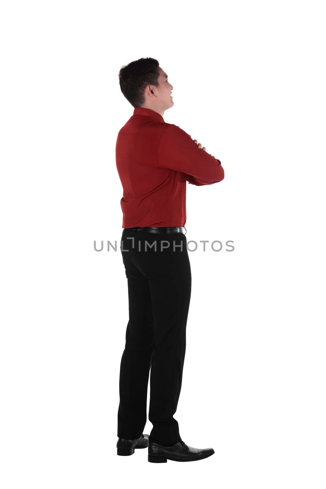 Asian business man isolated over white background