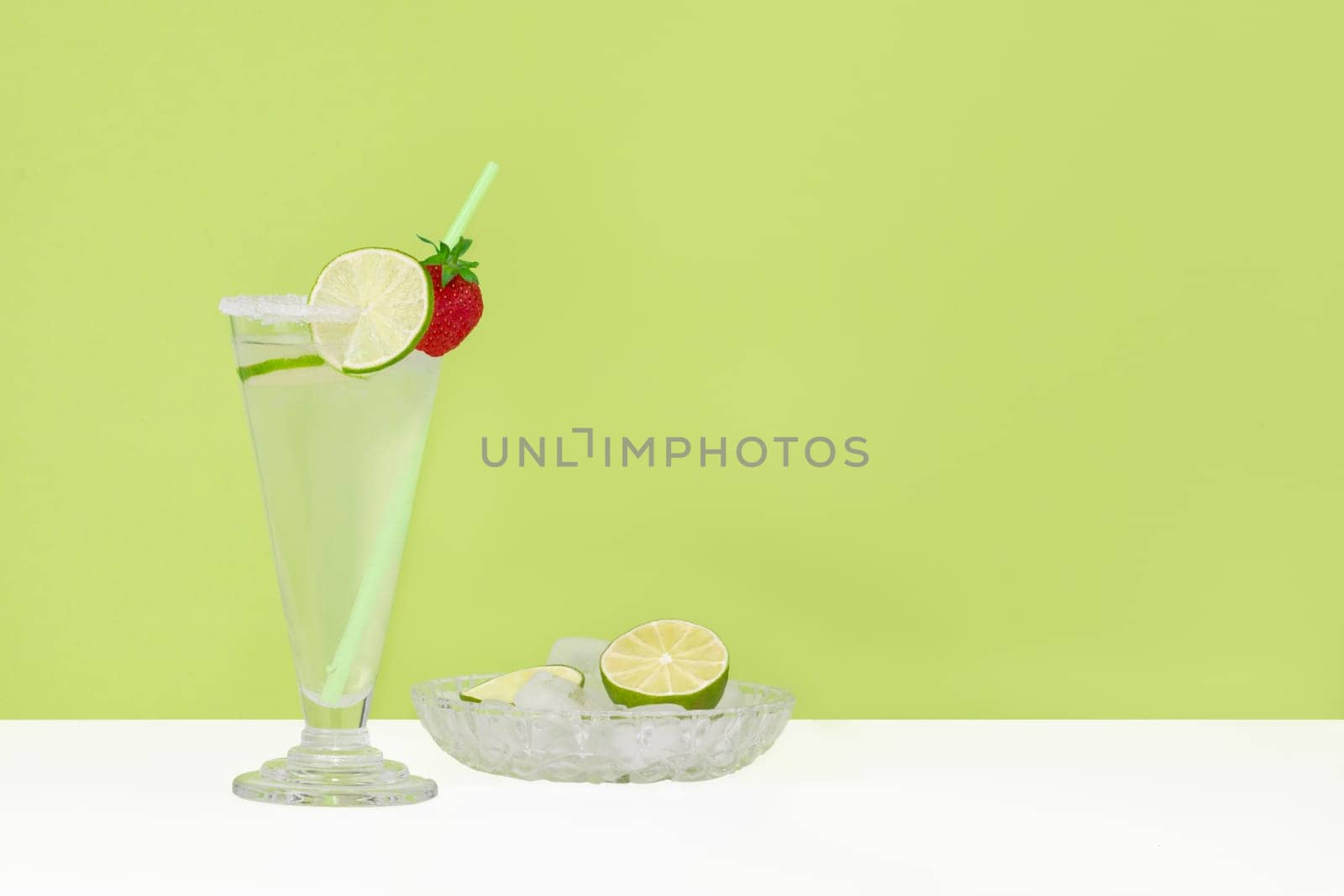 An ice-cold summer drink with lime water.