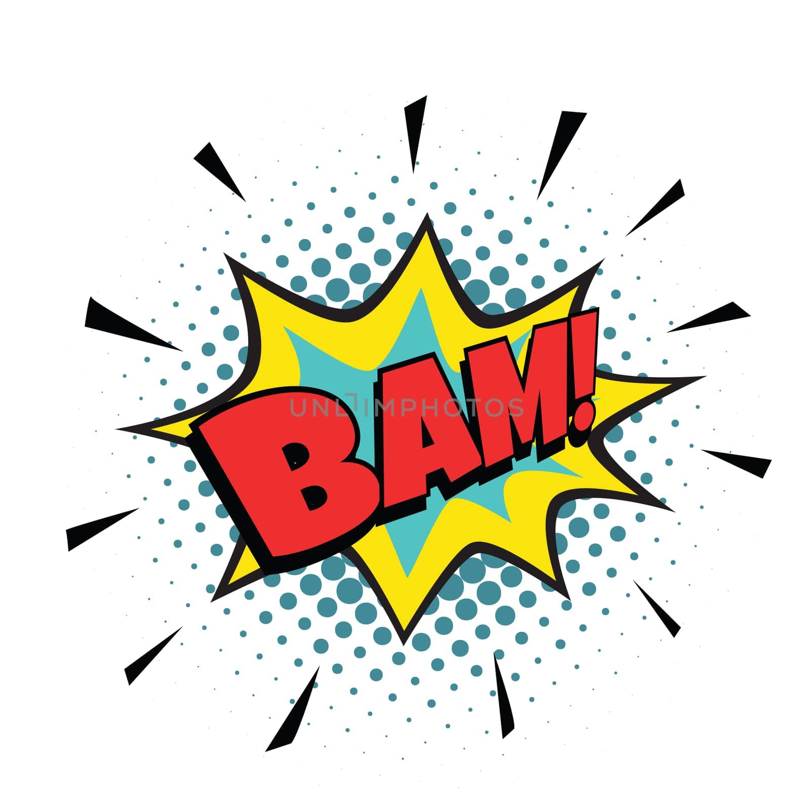 bam comic bubble. Pop art retro vector illustration