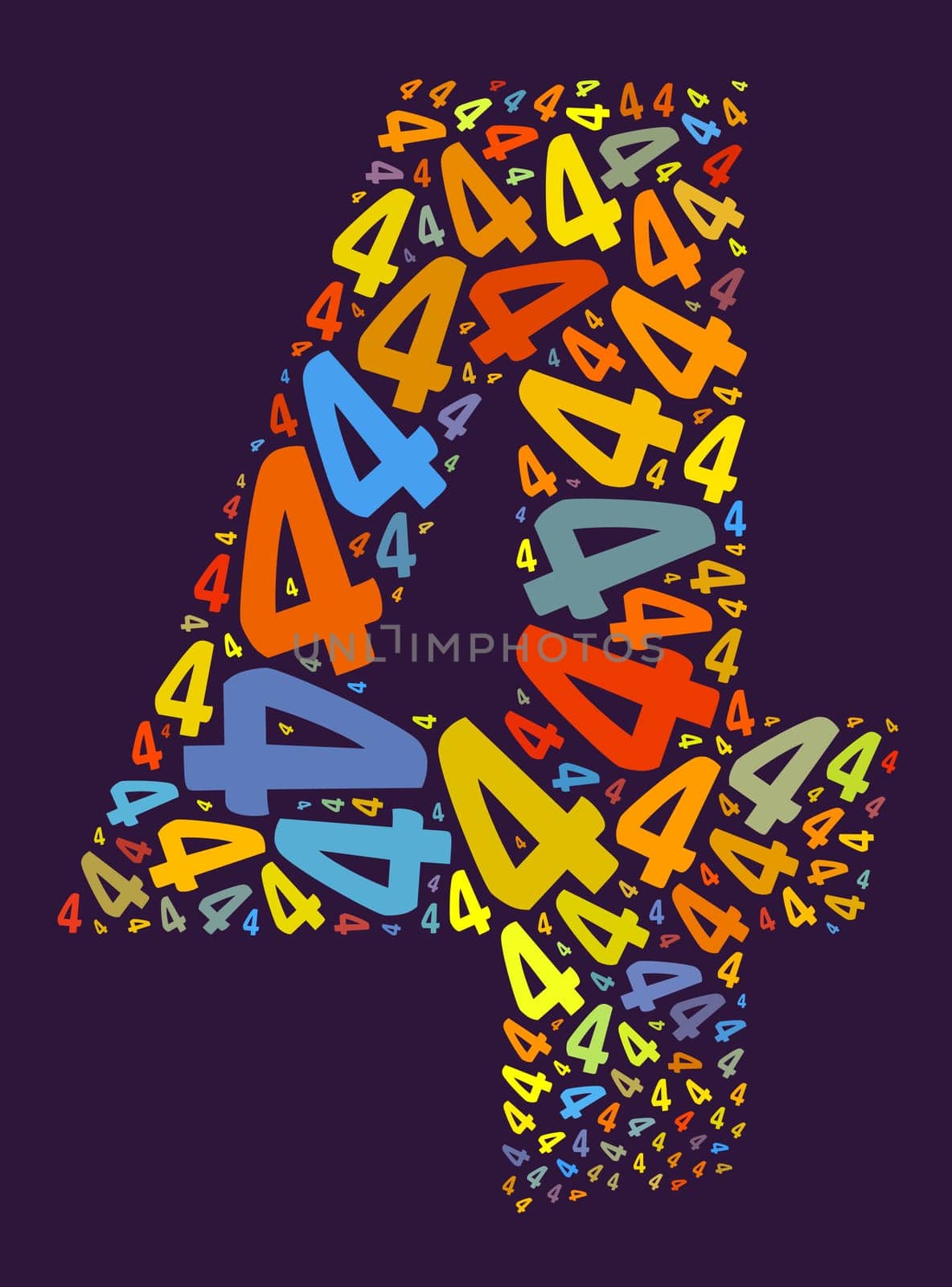 Number four wordcloud text concept