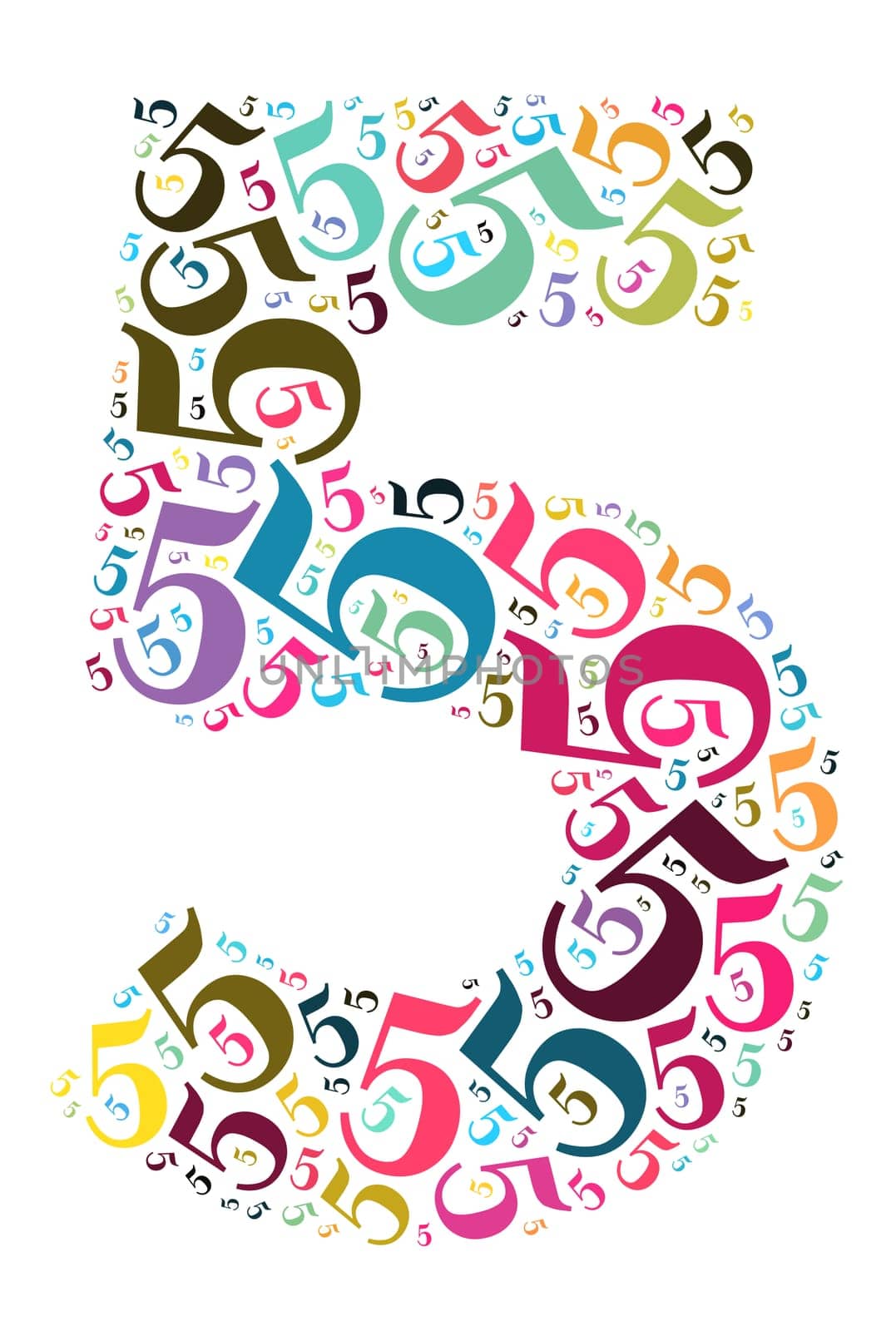 Number five wordcloud text concept