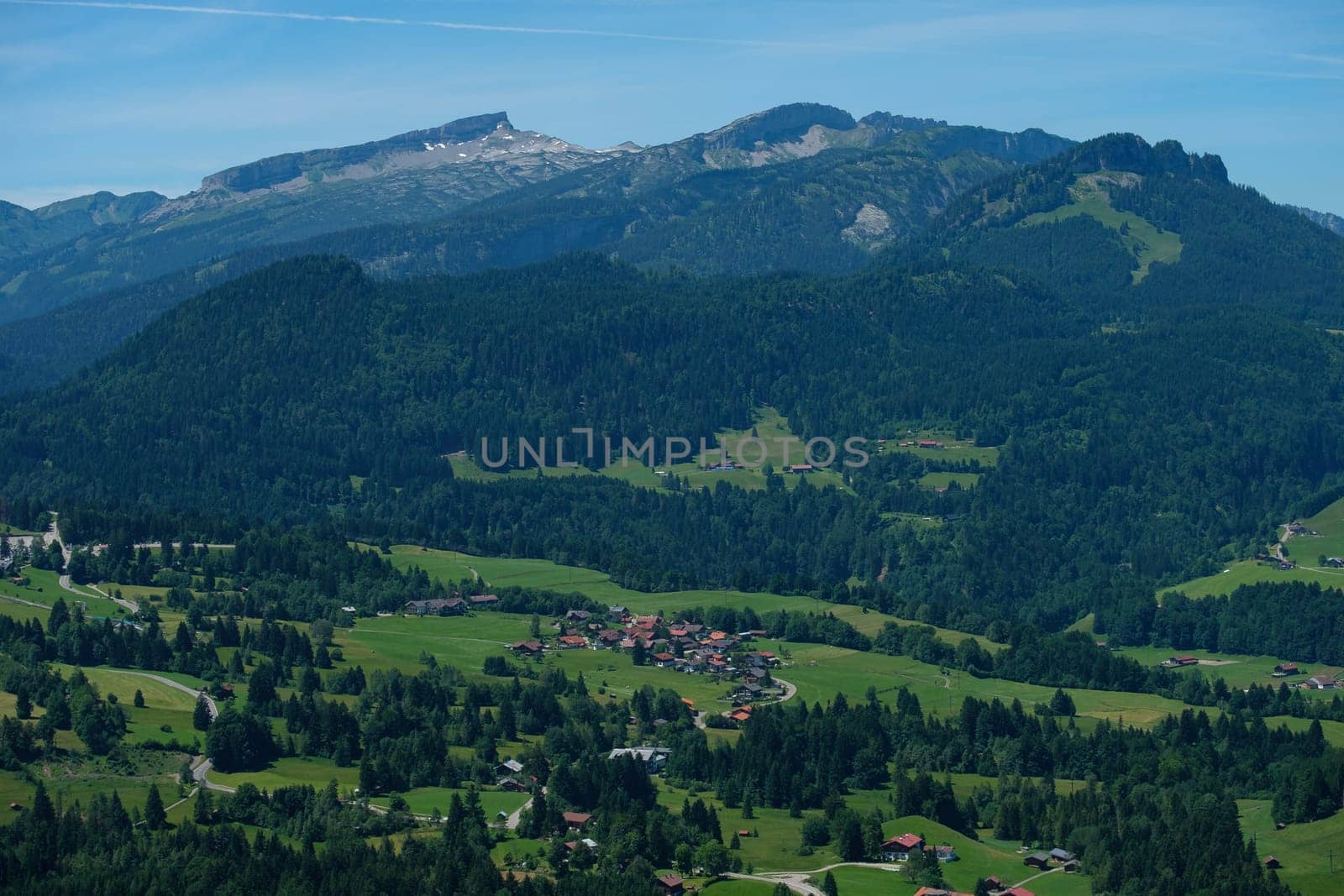 Flight shot Hoher Ifen and Gottesacker in the small Walster Valley Austria