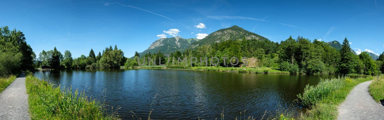Panorama Moorweiher with Schattenberg near Oberstdorf im Allgäu