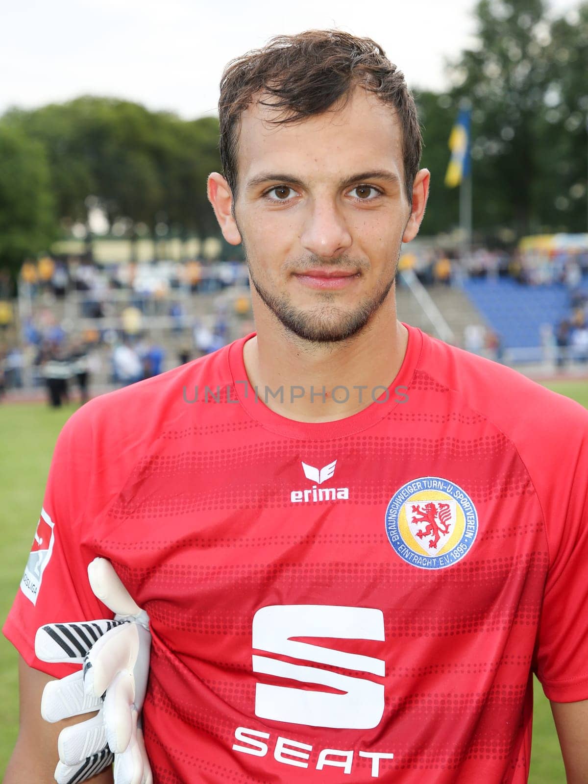 Goalkeeper Marcel Engelhardt ( Eintracht Braunschweig) at the friendly match Eintracht Braunschweig against 1. FC Magdeburg on 05.07.2017 in Schöningen