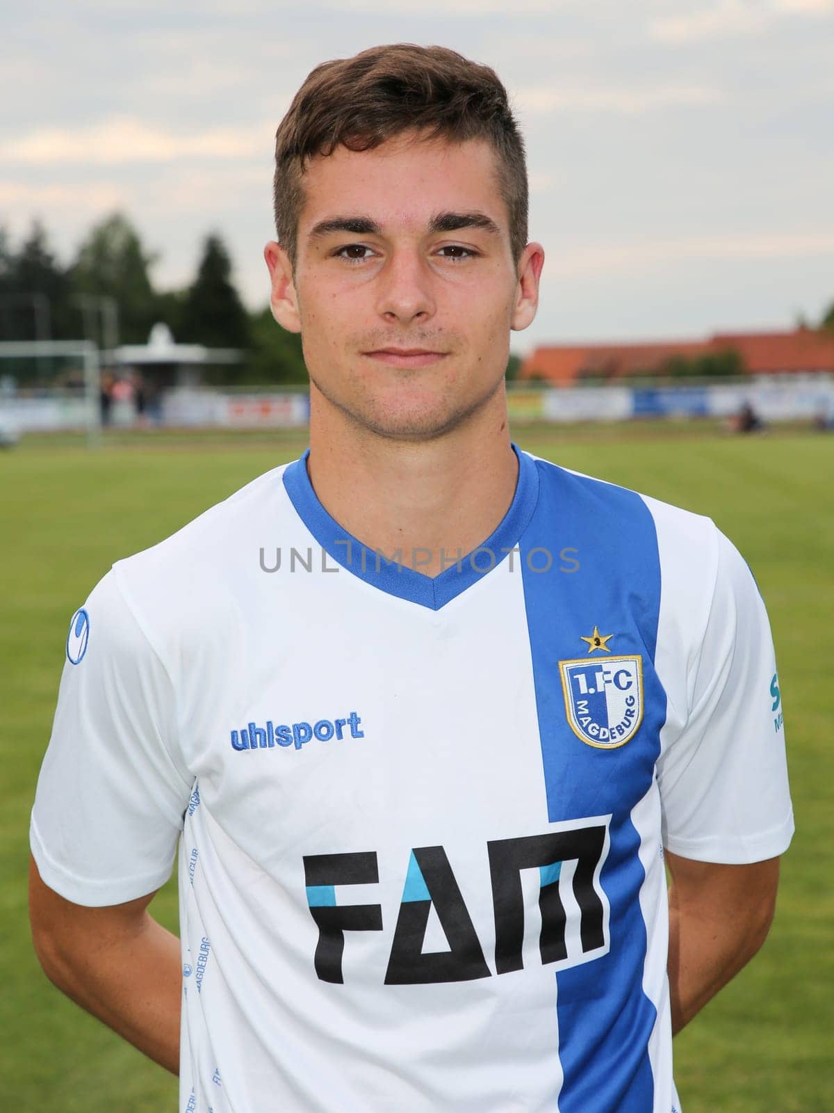 Leon Heynke ( 1.FC Magdeburg) at the friendly match Eintracht Braunschweig against 1. FC Magdeburg on 05.07.2017 in Schöningen