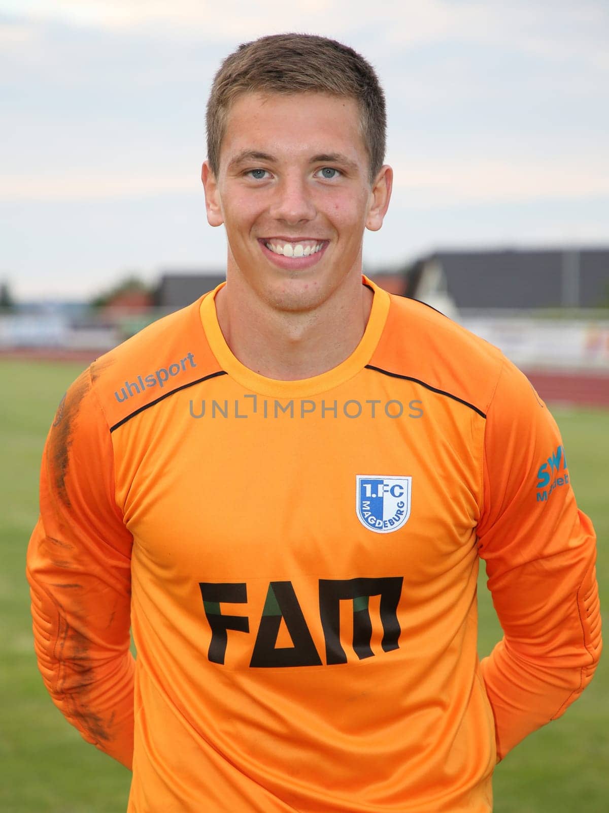 Goalkeeper Alexander Brunst ( 1.FC Magdeburg) at the friendly match Eintracht Braunschweig against 1. FC Magdeburg on 05.07.2017 in Schöningen
