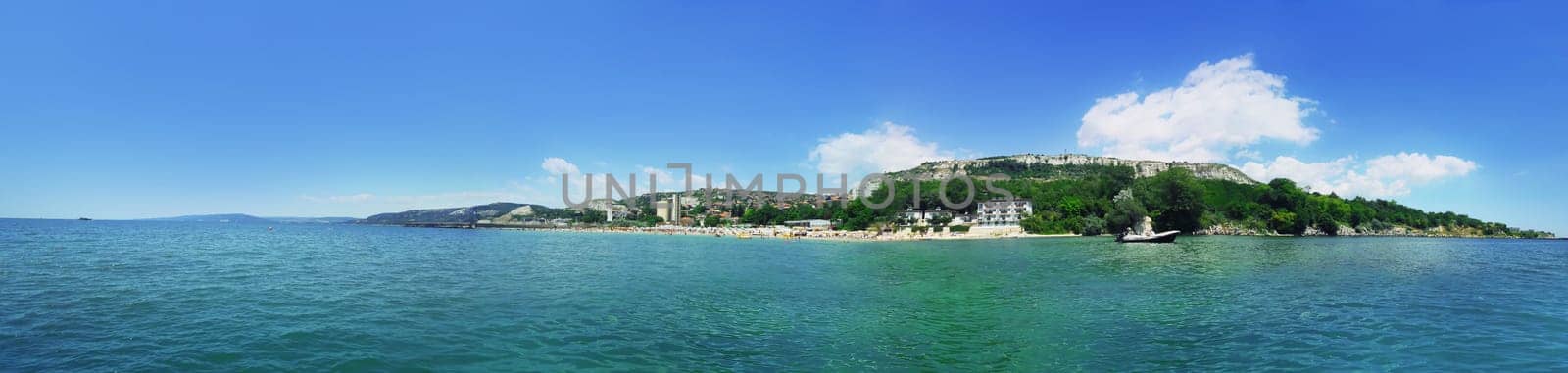 Beautiful summer panorama with a view at Balchik city near the coast of Black Sea, Bulgaria