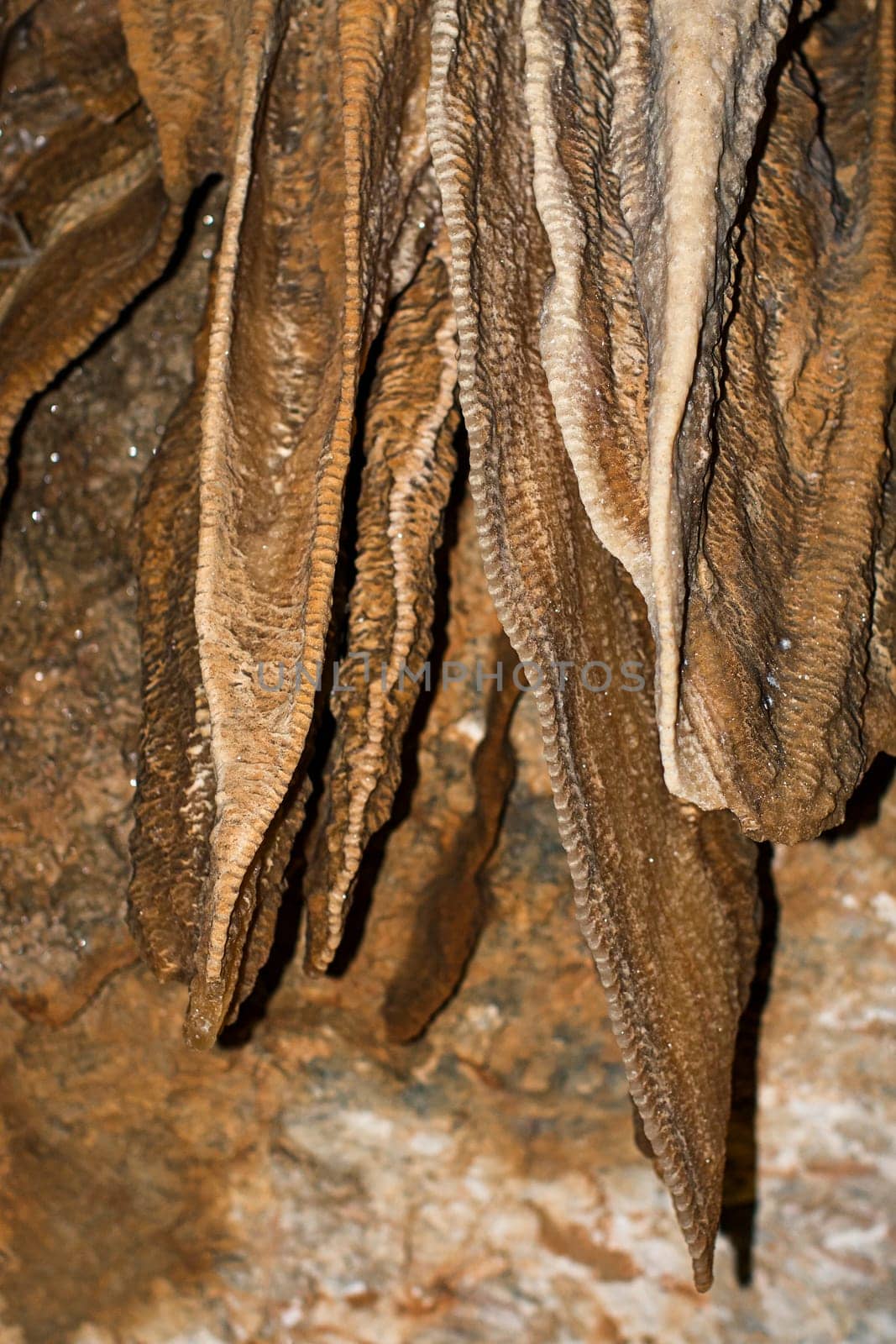 Crystal Cave Kanchanaburi orange color geological pointed