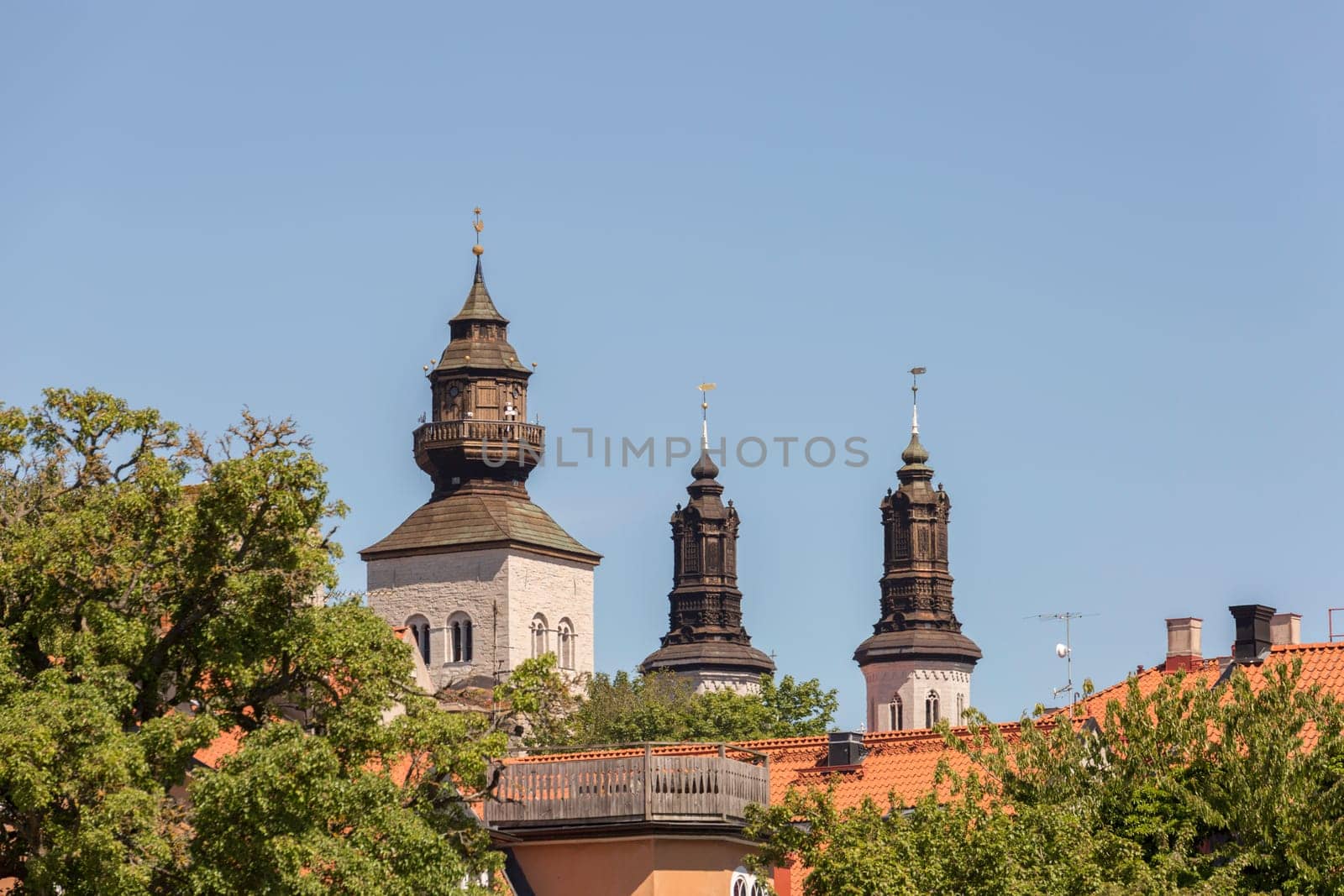 Visby Cathedral on Gotland, Sweden photographed from Almedalen.