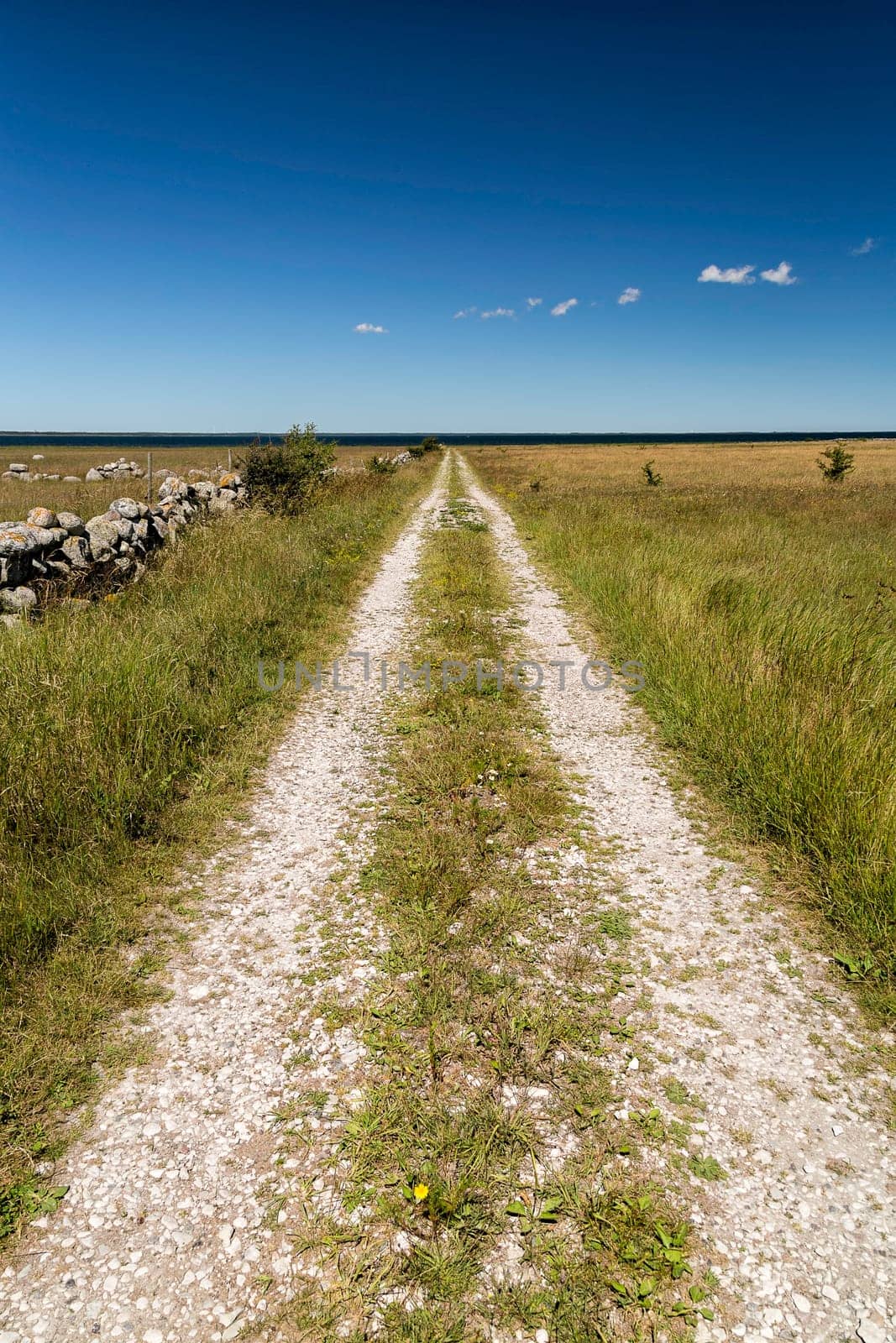 Gravel Road Leading to the Ocean.