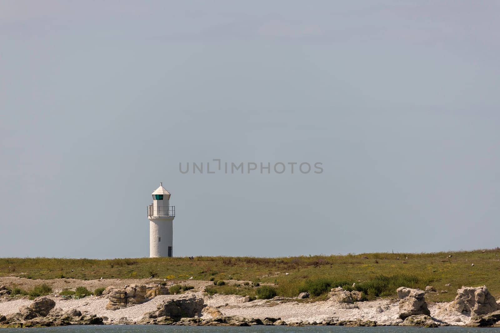 Lighthouse on Rocky Island on Gotland, Sweden.